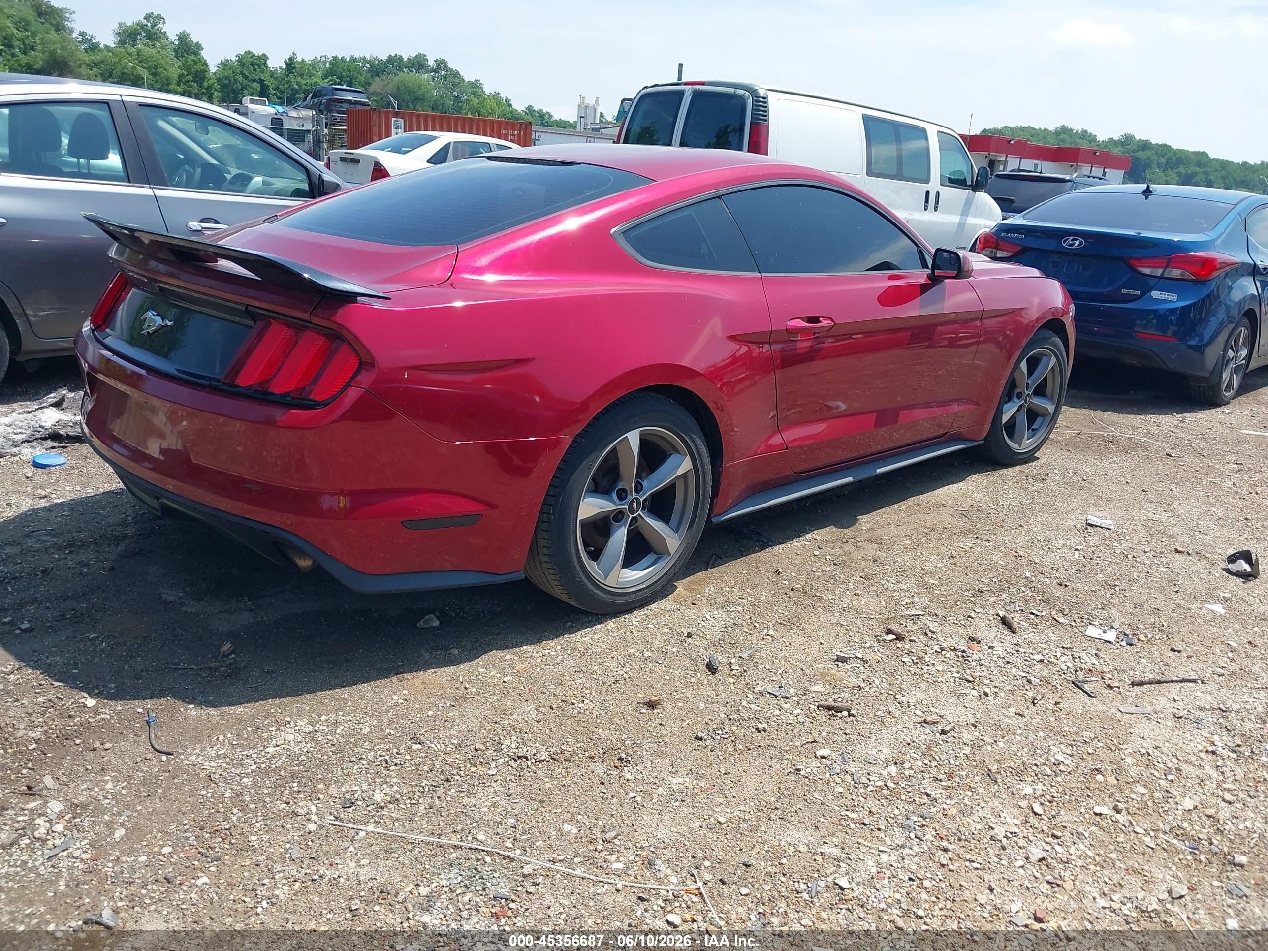 2017 Ford Mustang Ecoboost Red vin: 1FA6P8TH5H5239036