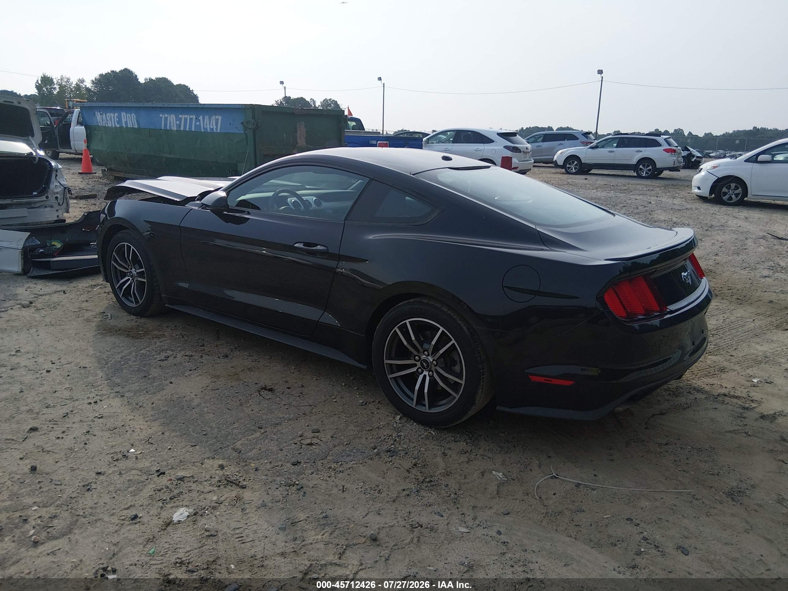 2015 Ford Mustang Ecoboost Черный vin: 1FA6P8TH6F5320771