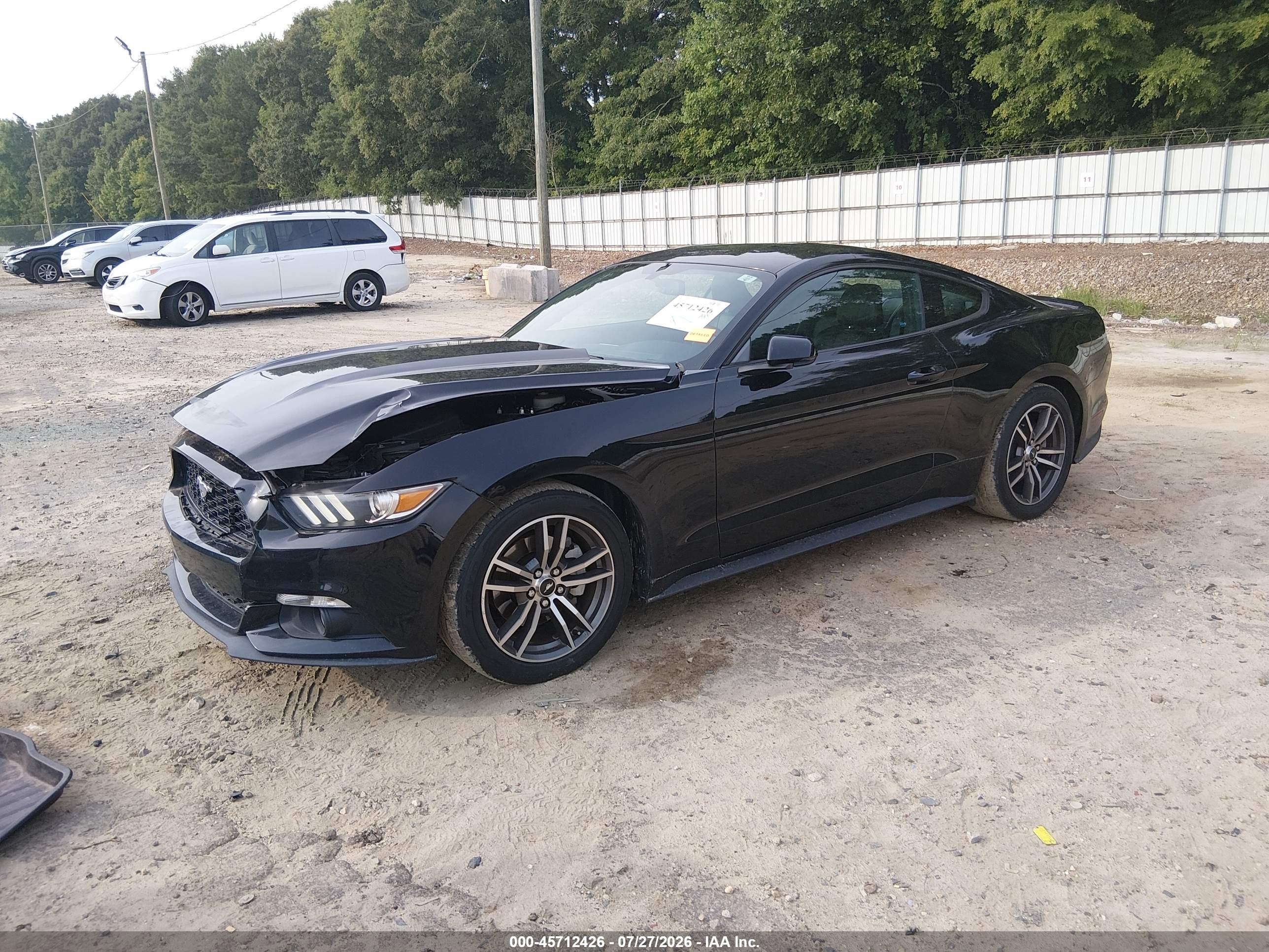 2015 Ford Mustang Ecoboost Черный vin: 1FA6P8TH6F5320771