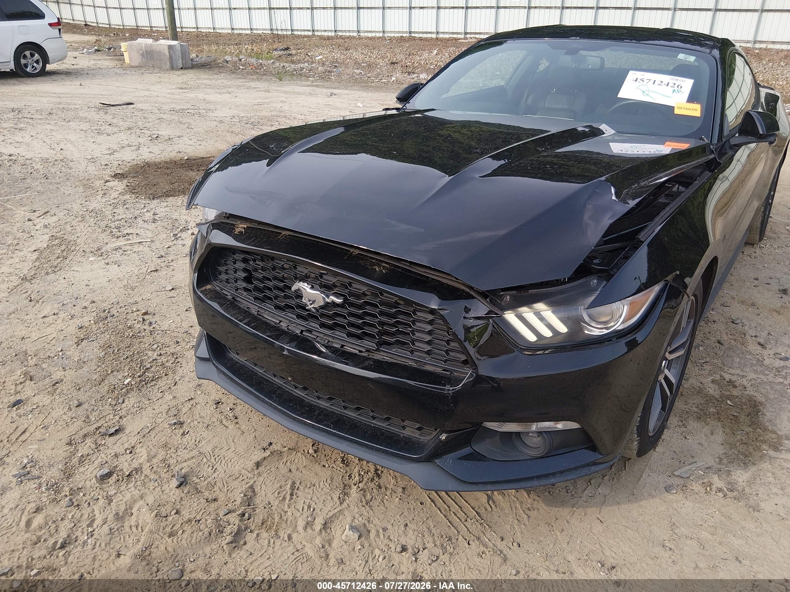 2015 Ford Mustang Ecoboost Черный vin: 1FA6P8TH6F5320771