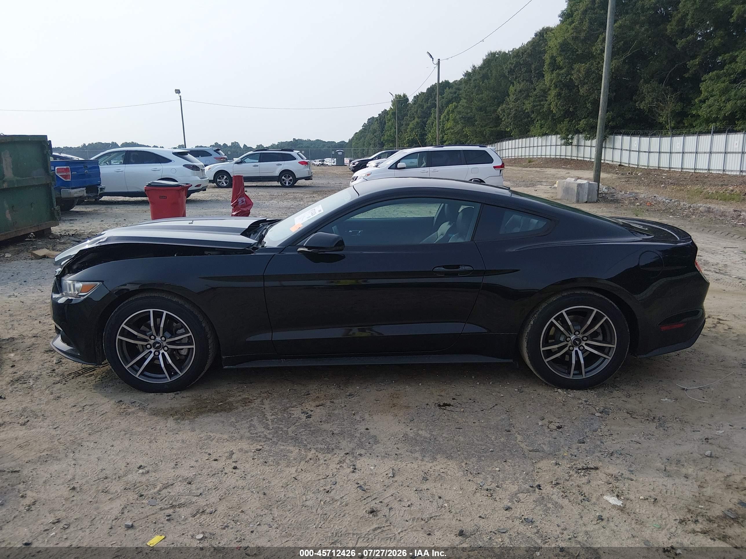 2015 Ford Mustang Ecoboost Черный vin: 1FA6P8TH6F5320771