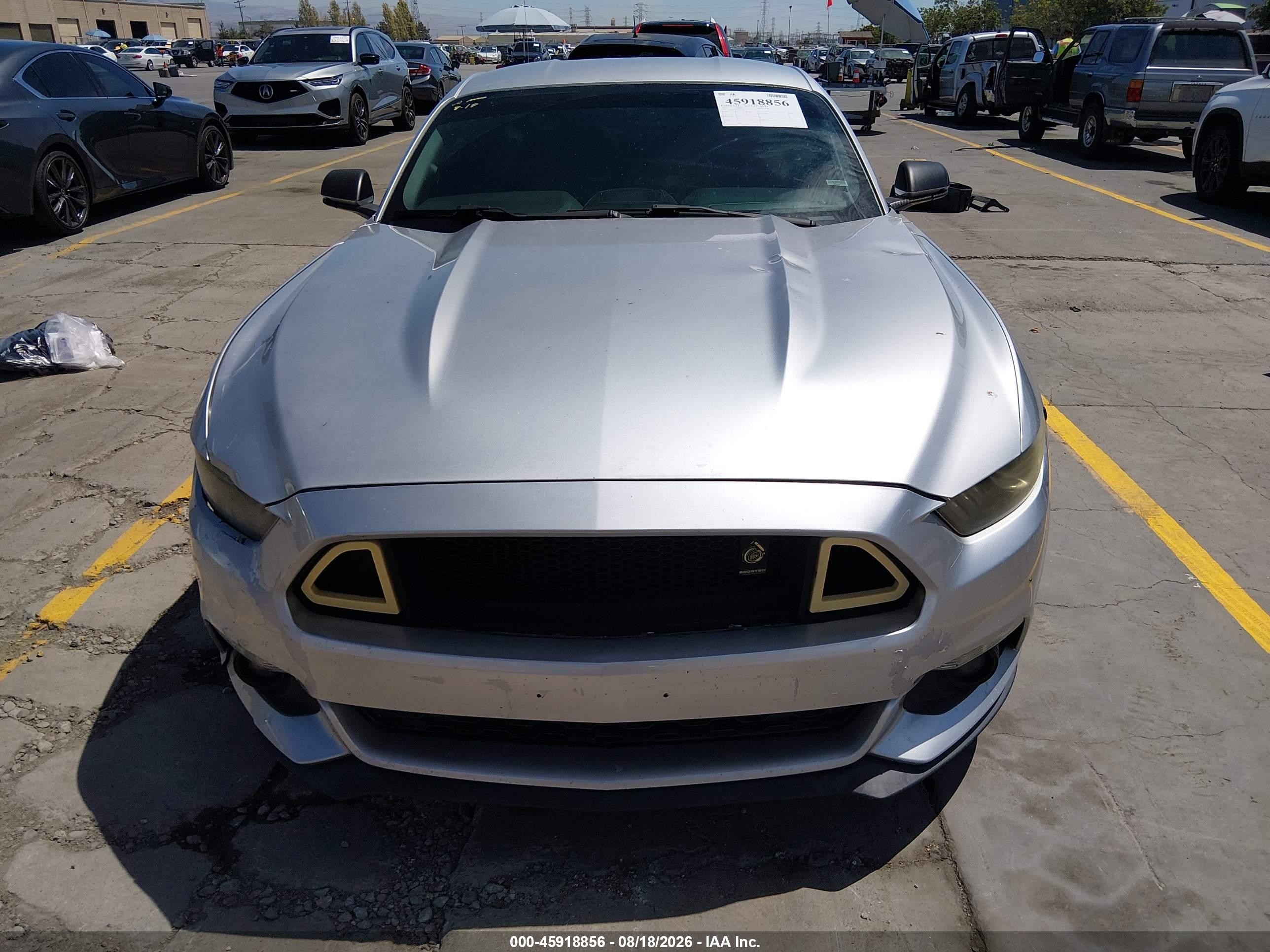 2015 Ford Mustang Ecoboost Серебряный vin: 1FA6P8TH6F5339675