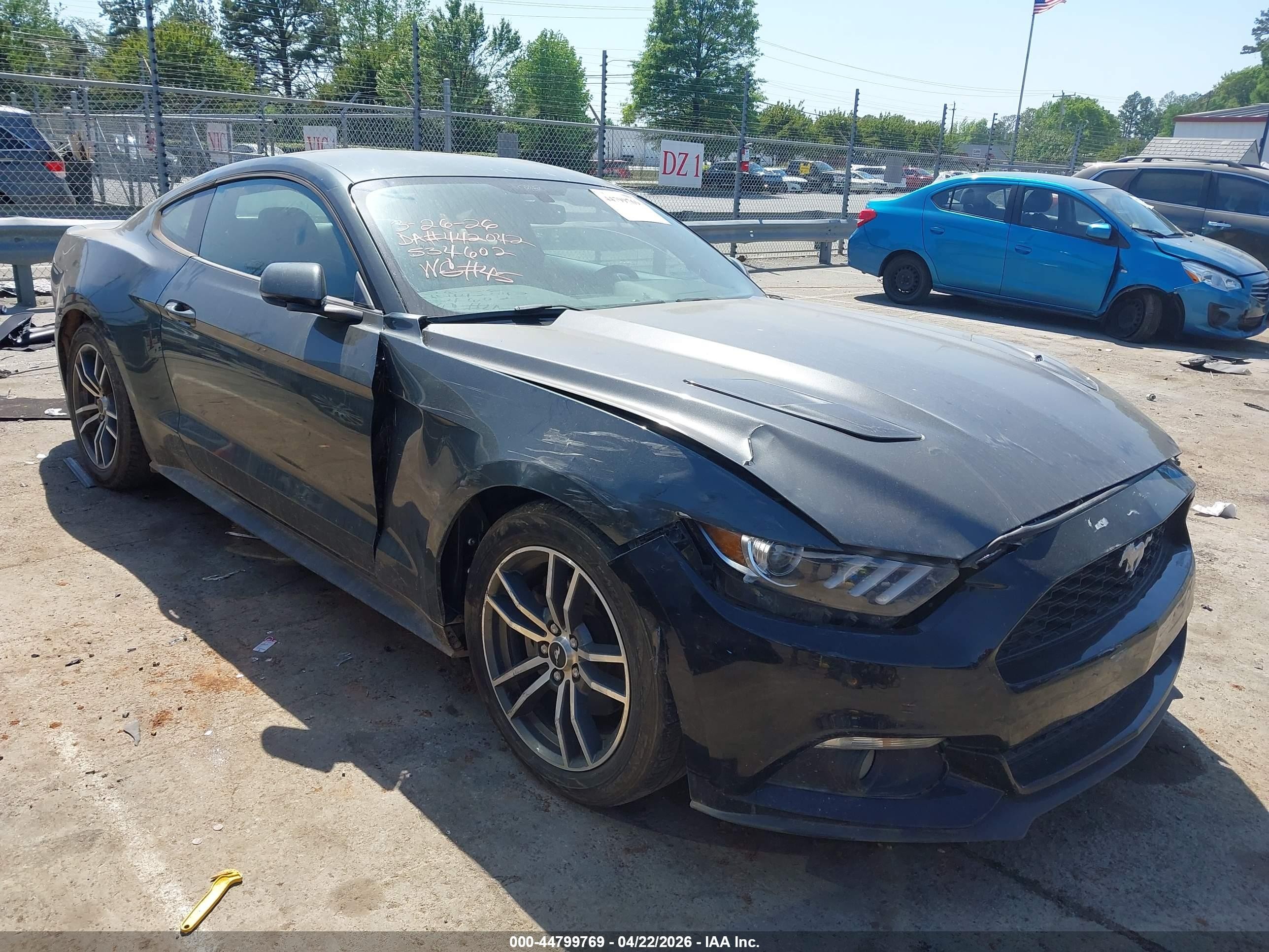 2015 Ford Mustang Ecoboost Green vin: 1FA6P8TH6F5340602
