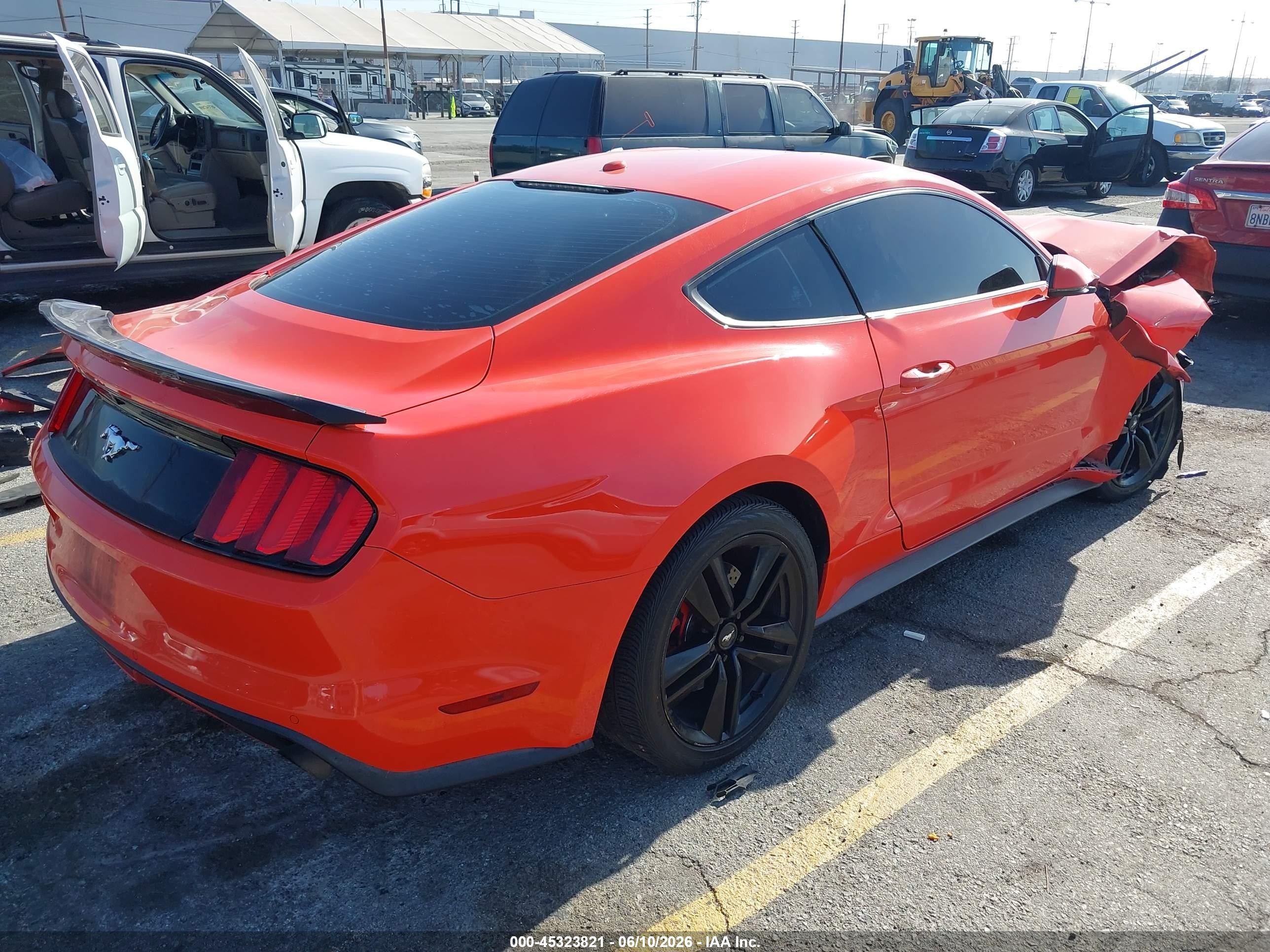 2015 Ford Mustang Ecoboost Orange vin: 1FA6P8TH6F5380579