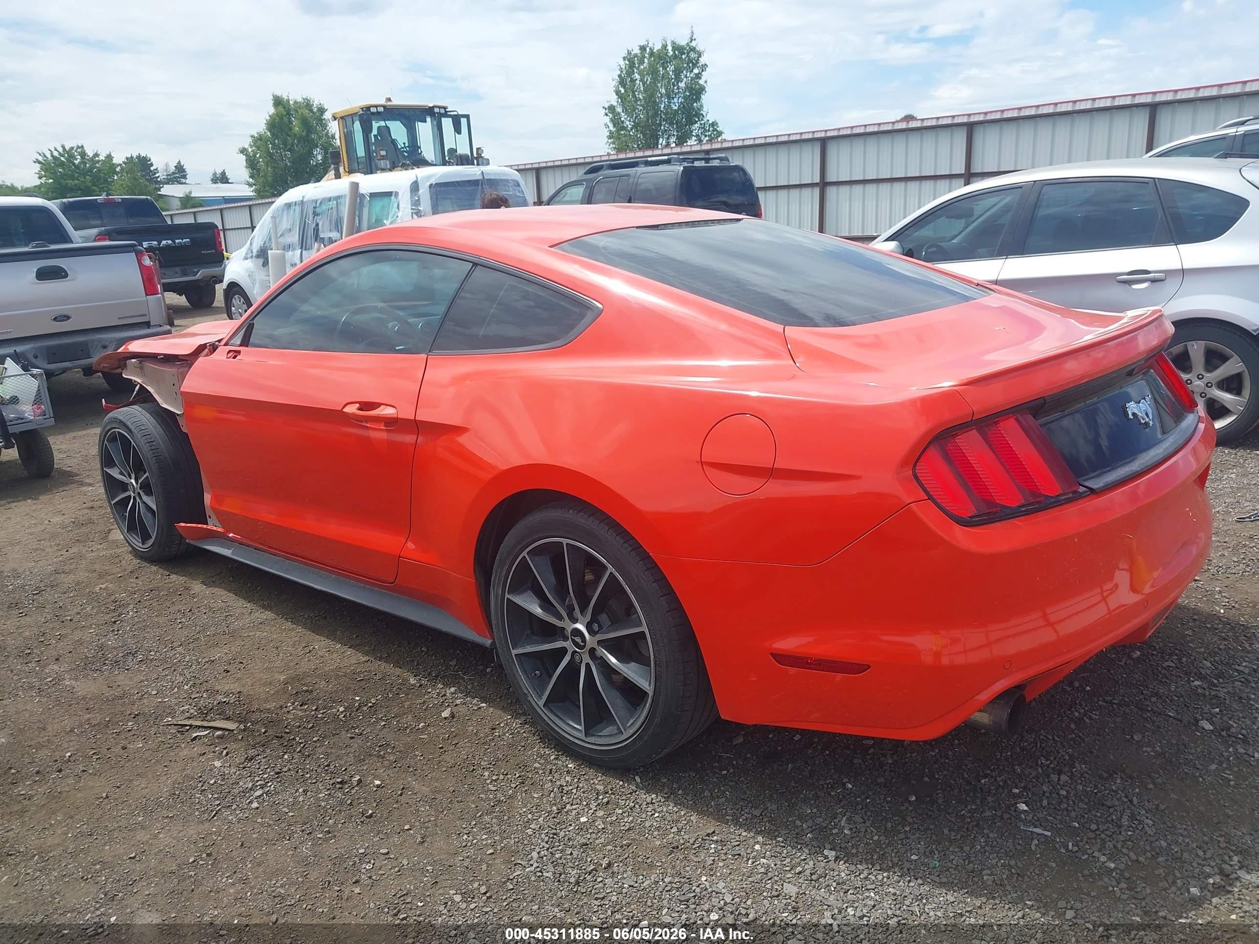 2015 Ford Mustang Ecoboost Orange vin: 1FA6P8TH6F5418778