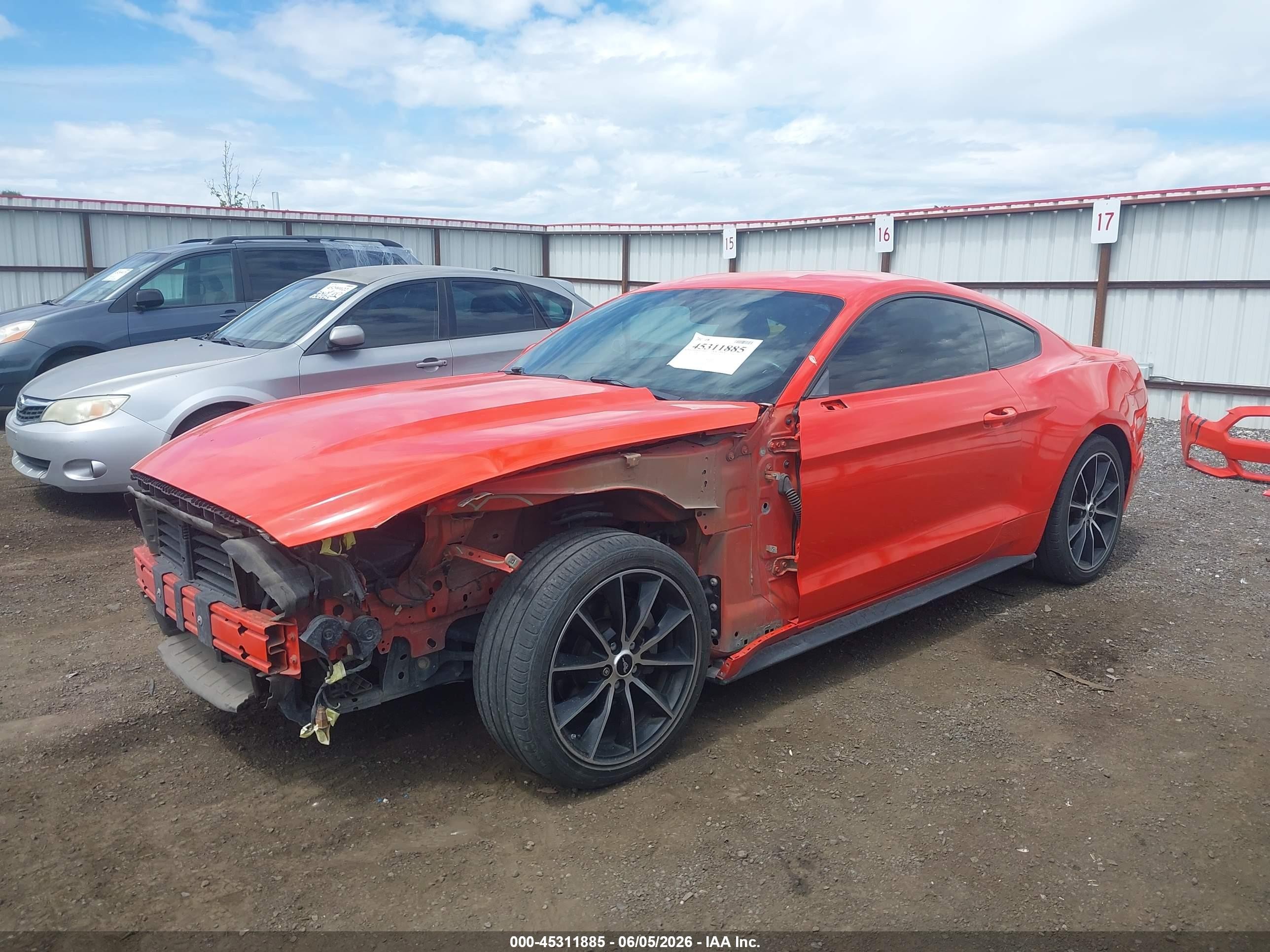 2015 Ford Mustang Ecoboost Orange vin: 1FA6P8TH6F5418778