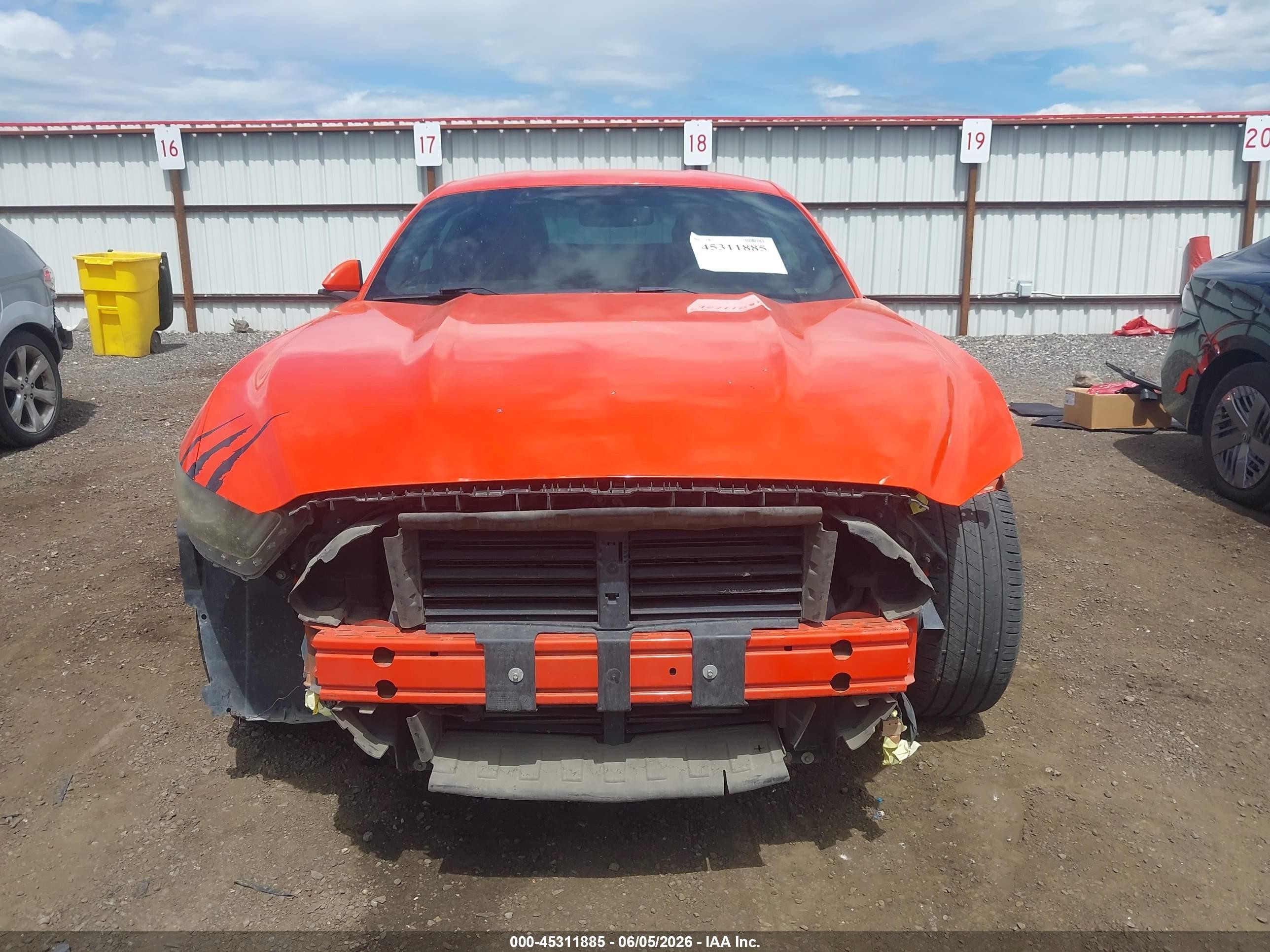 2015 Ford Mustang Ecoboost Orange vin: 1FA6P8TH6F5418778