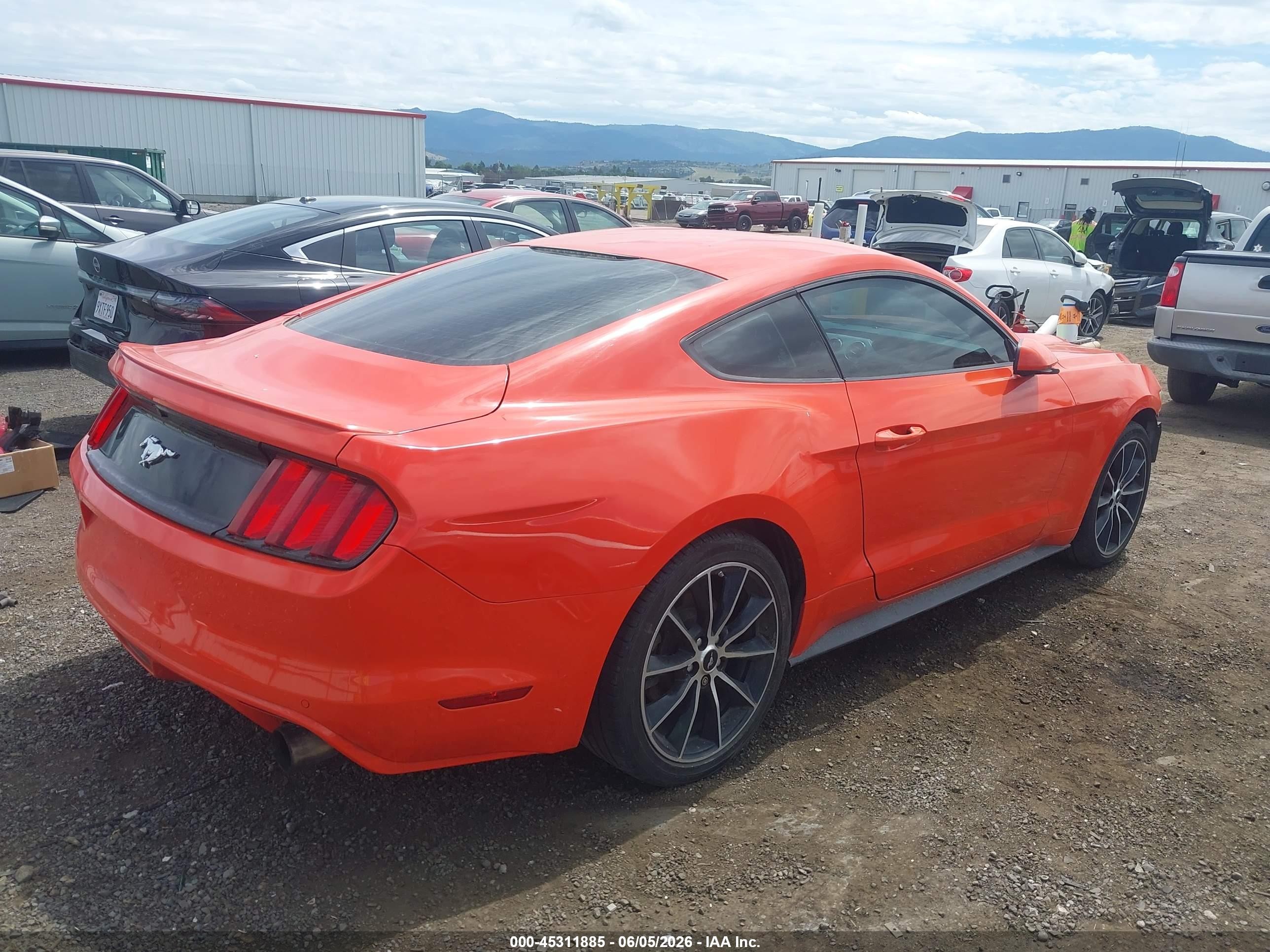 2015 Ford Mustang Ecoboost Orange vin: 1FA6P8TH6F5418778
