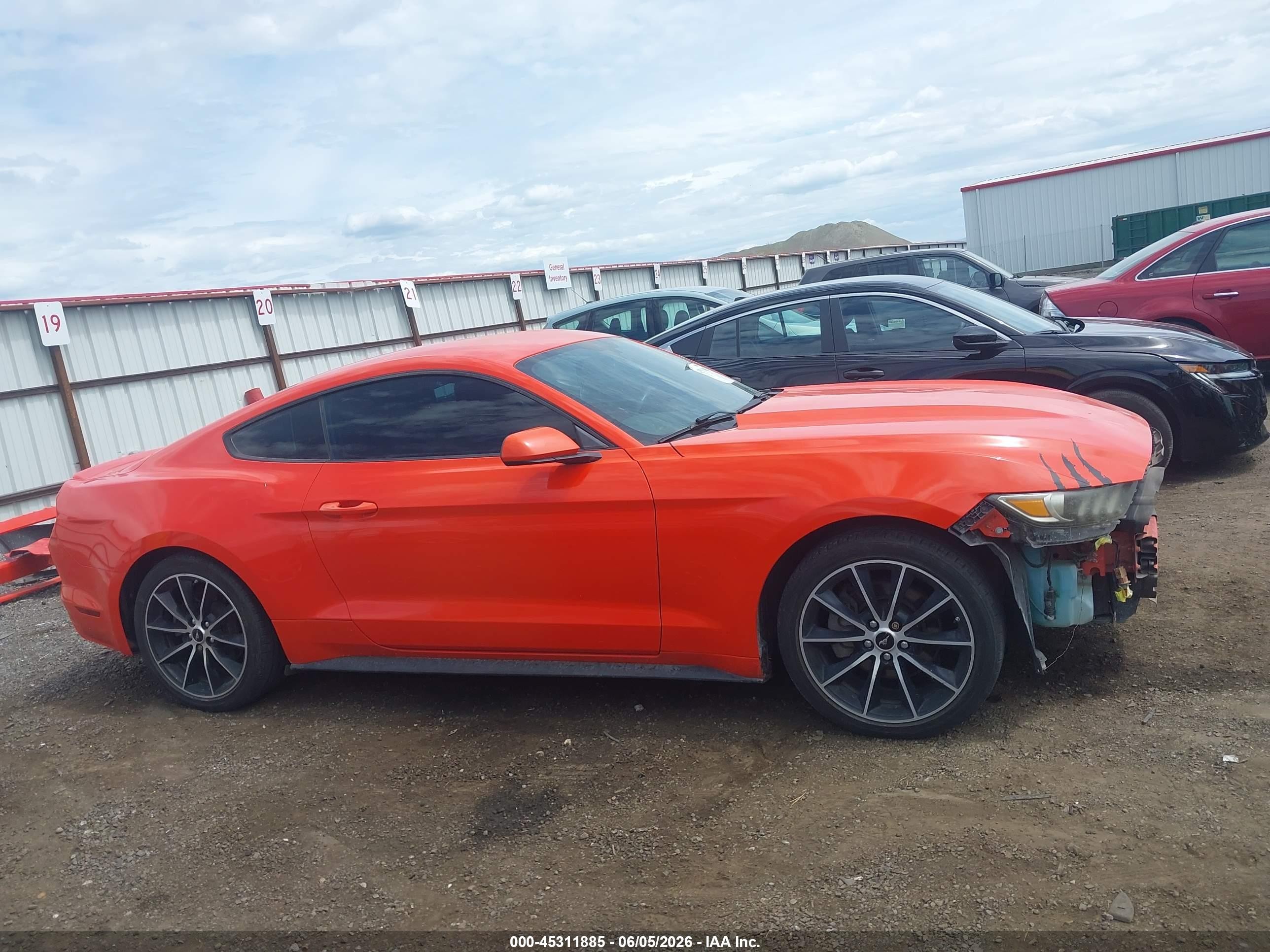 2015 Ford Mustang Ecoboost Orange vin: 1FA6P8TH6F5418778