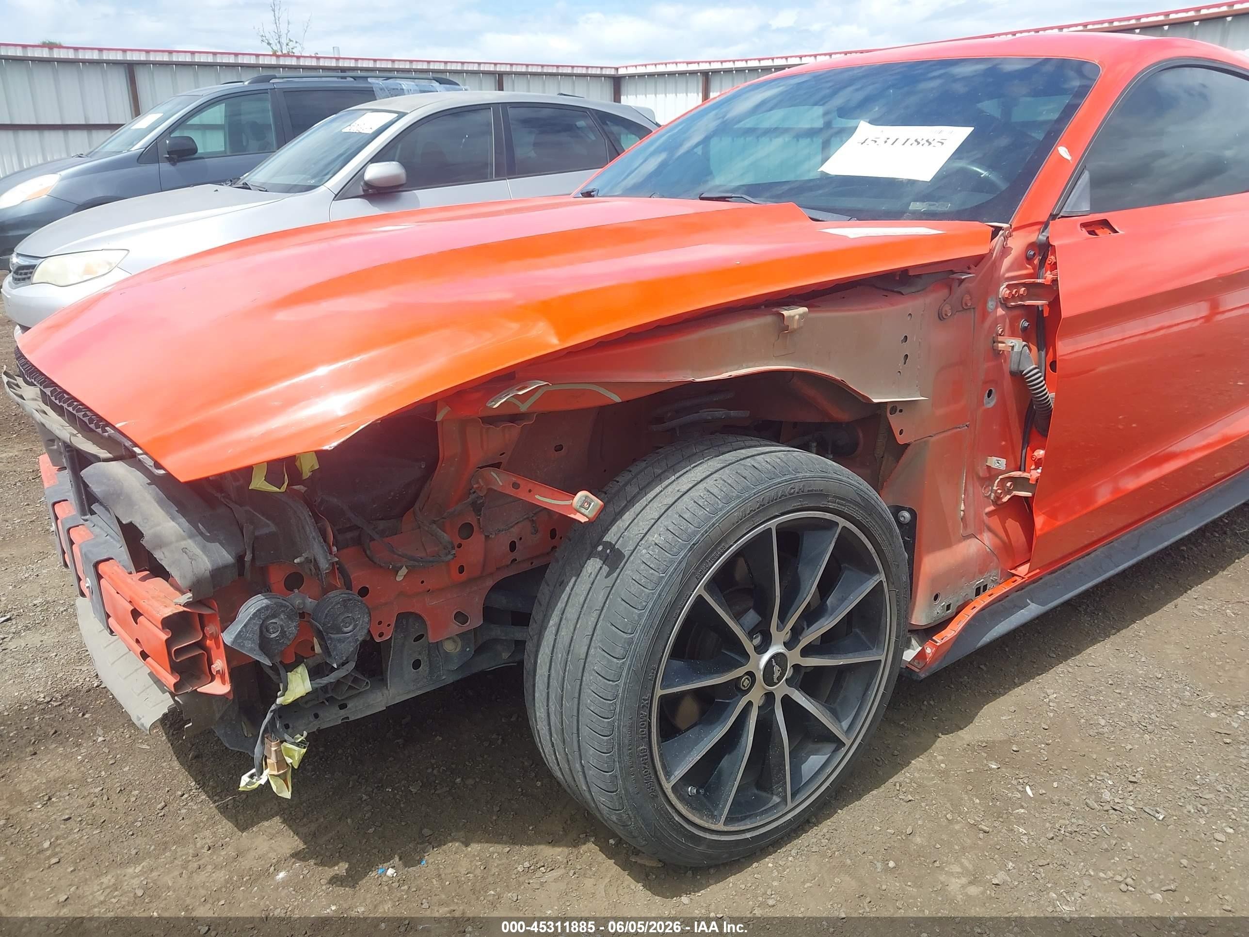 2015 Ford Mustang Ecoboost Orange vin: 1FA6P8TH6F5418778