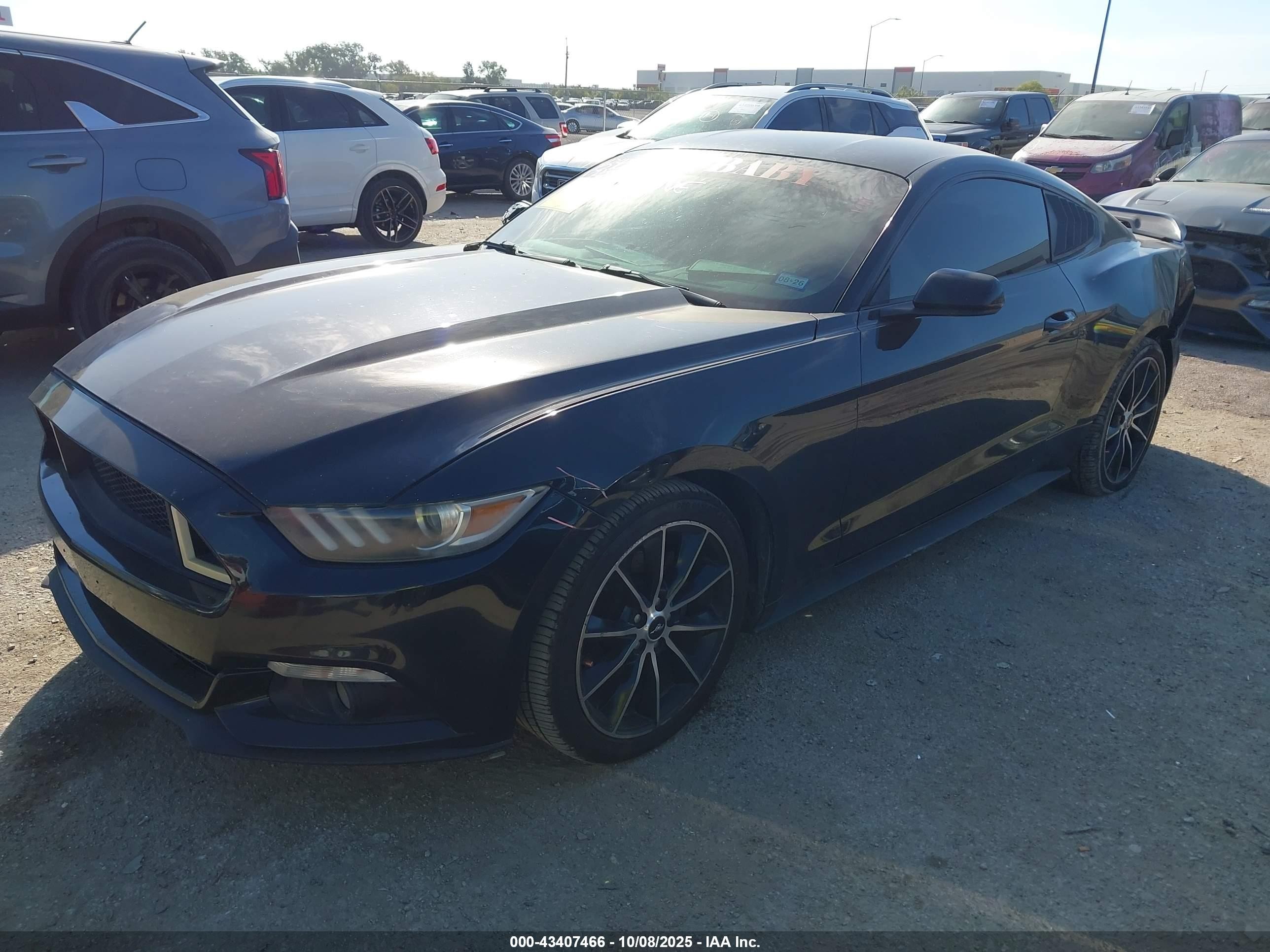 2015 Ford Mustang Ecoboost Черный vin: 1FA6P8TH6F5430638