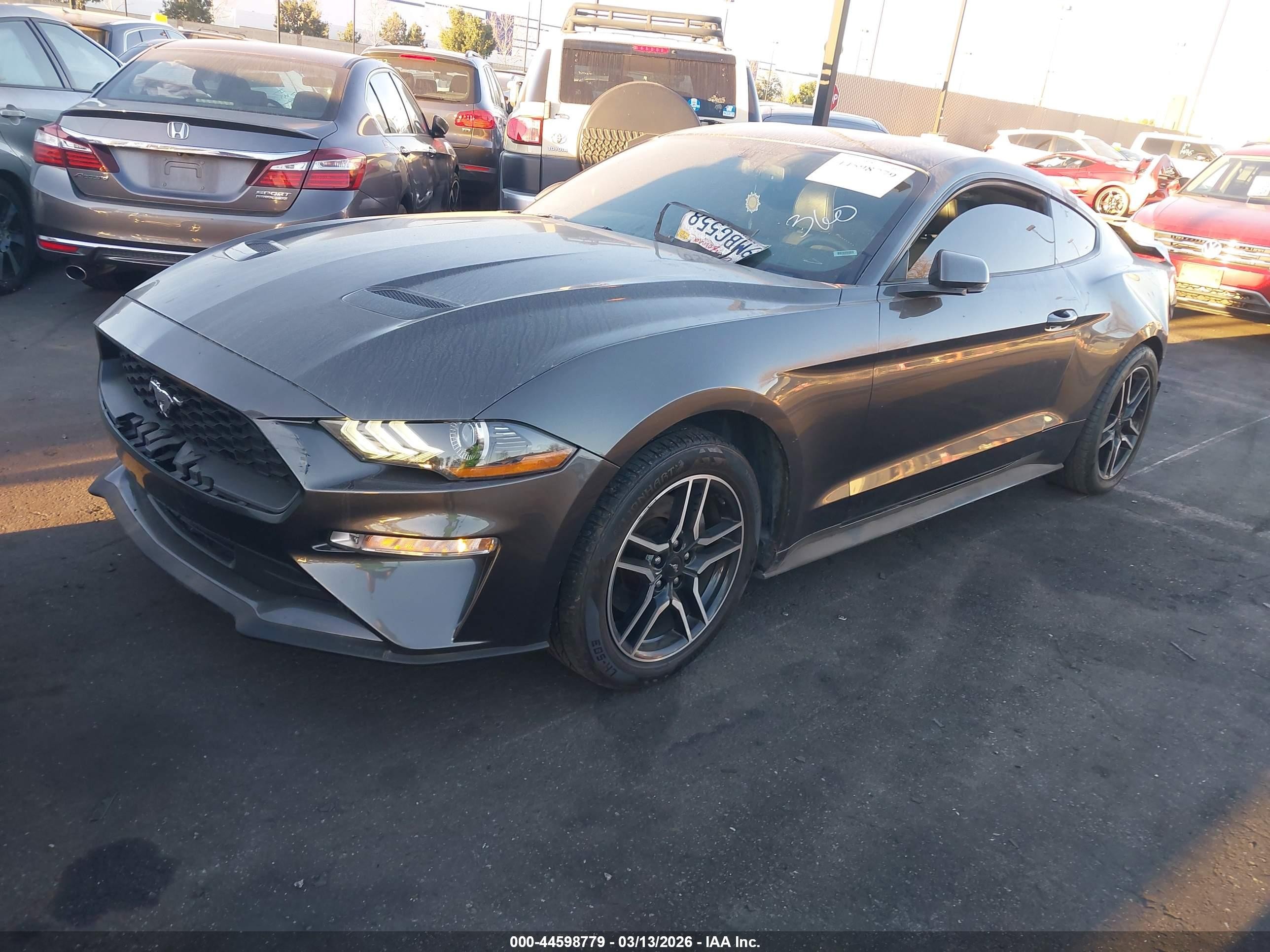 2018 Ford Mustang Ecoboost Gray vin: 1FA6P8TH6J5143731
