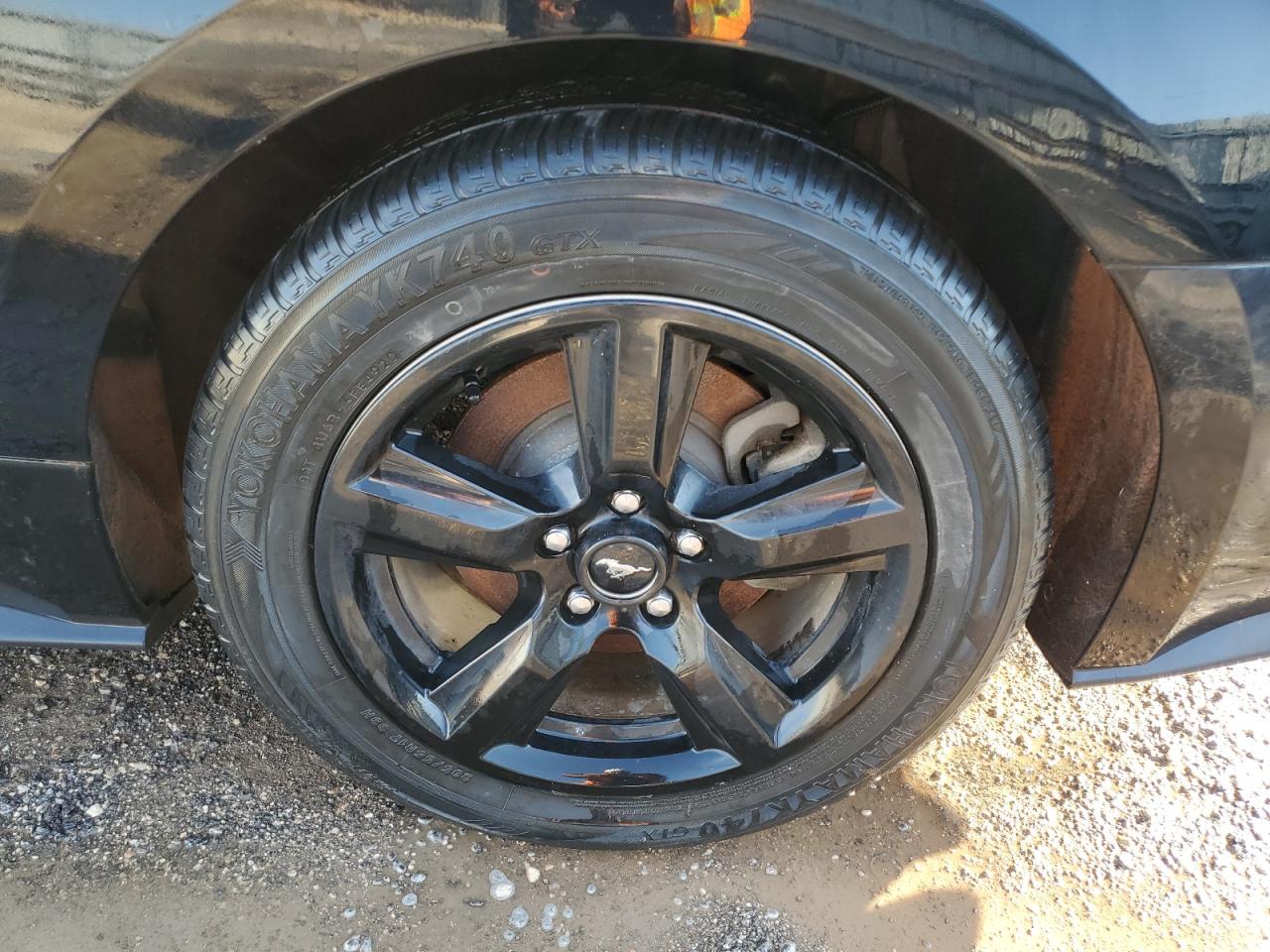2019 Ford Mustang Black vin: 1FA6P8TH6K5152950 Damage: Right Front Tire, Worn, Replacement Required