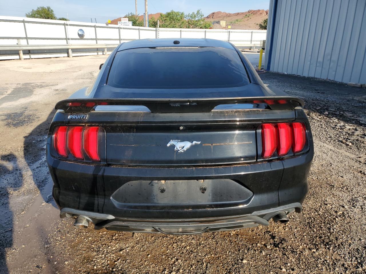 2019 Ford Mustang Black vin: 1FA6P8TH6K5152950 Damage: Rear Bumper, Heavy Scratch, 1 To 2 Inches