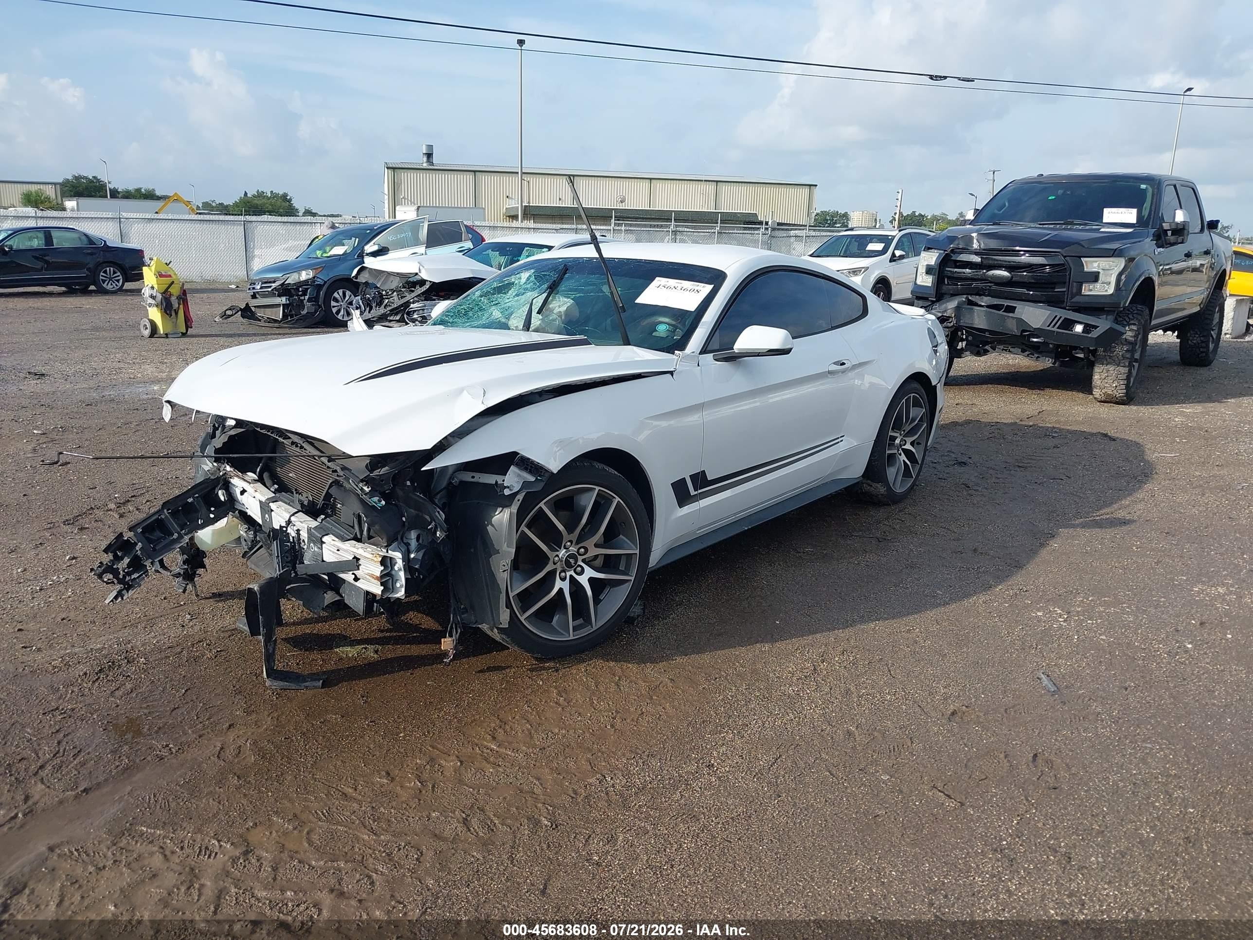 2015 Ford Mustang Ecoboost White vin: 1FA6P8TH7F5328989