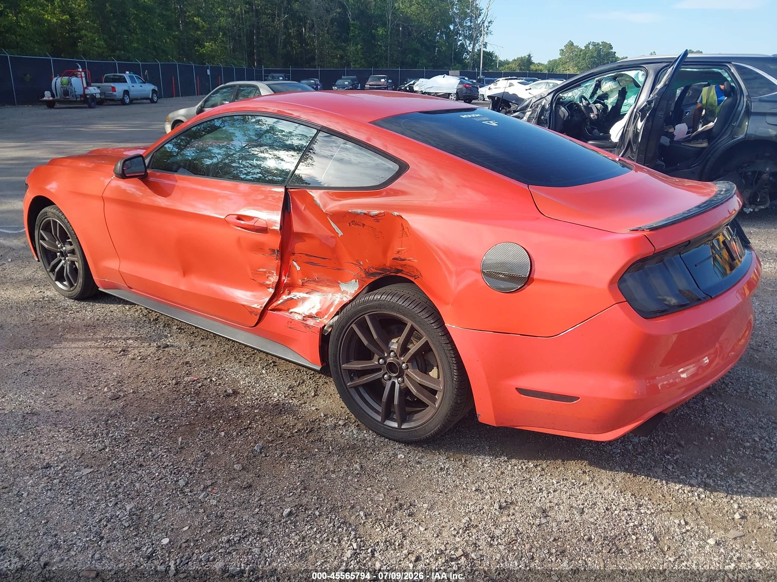 2015 Ford Mustang Ecoboost Orange vin: 1FA6P8TH7F5329348