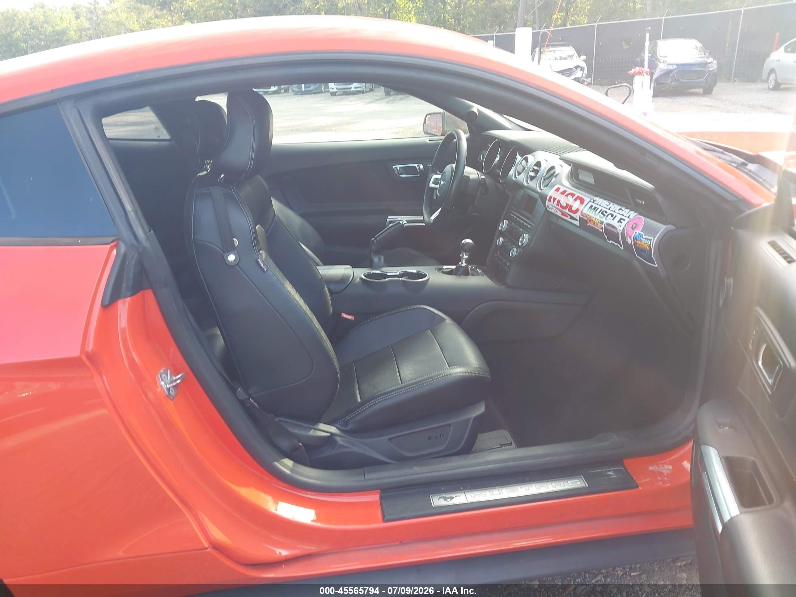 2015 Ford Mustang Ecoboost Orange vin: 1FA6P8TH7F5329348