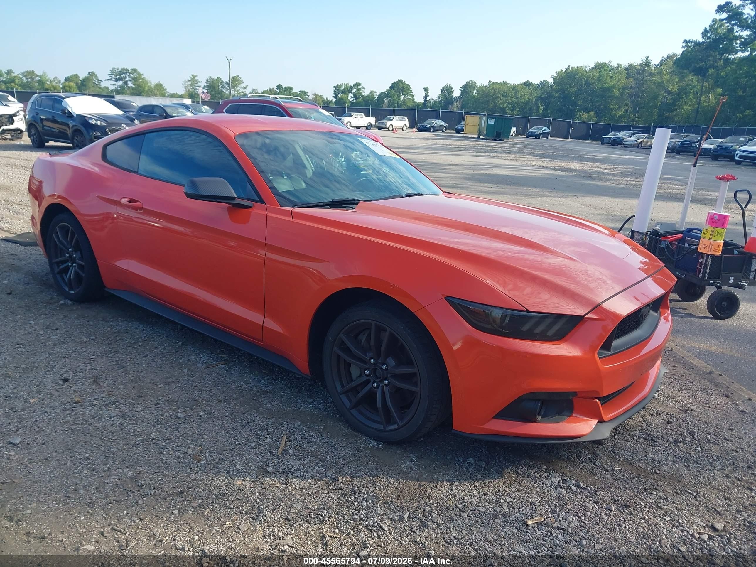 2015 Ford Mustang Ecoboost Orange vin: 1FA6P8TH7F5329348