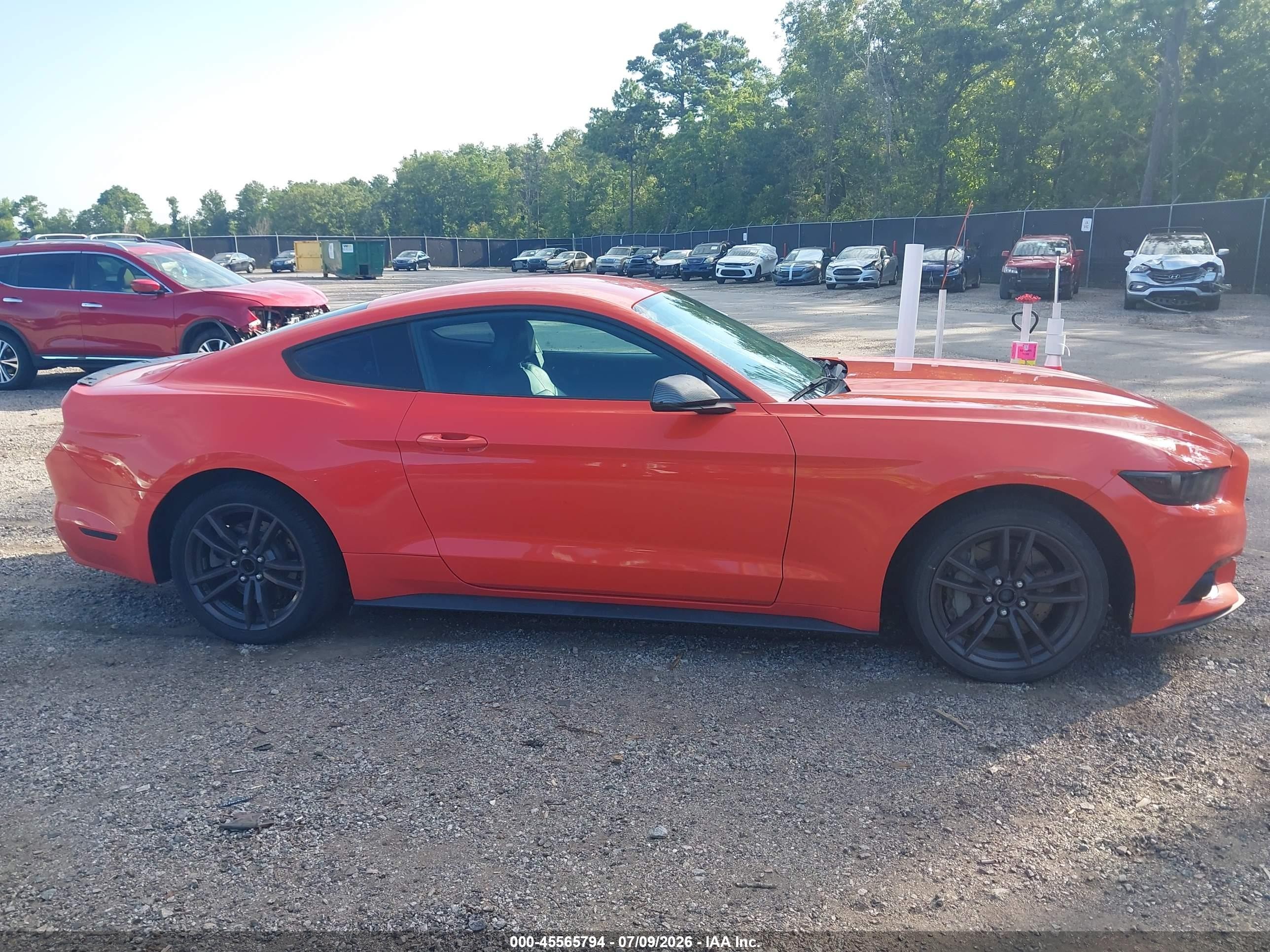 2015 Ford Mustang Ecoboost Orange vin: 1FA6P8TH7F5329348