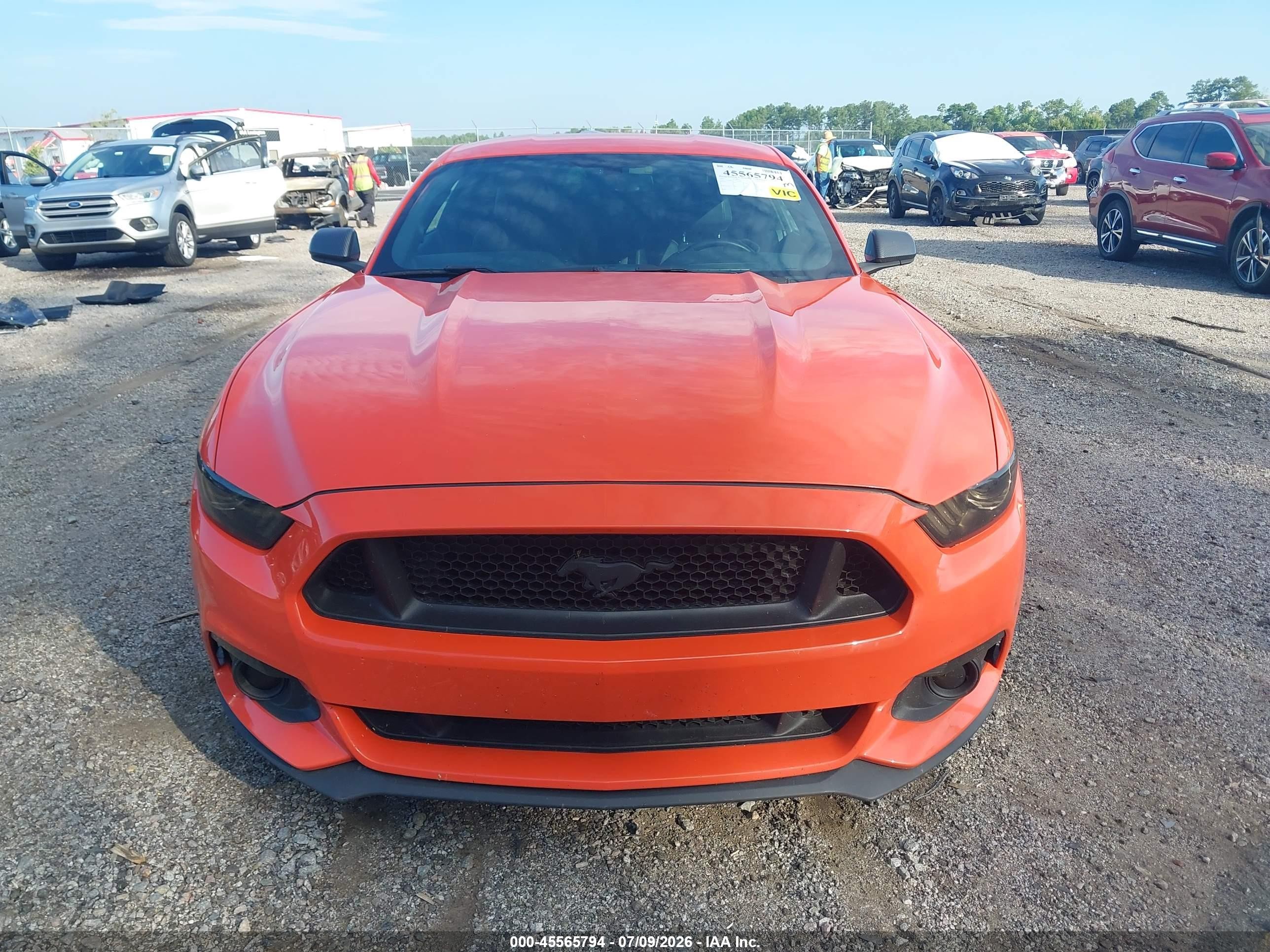 2015 Ford Mustang Ecoboost Orange vin: 1FA6P8TH7F5329348