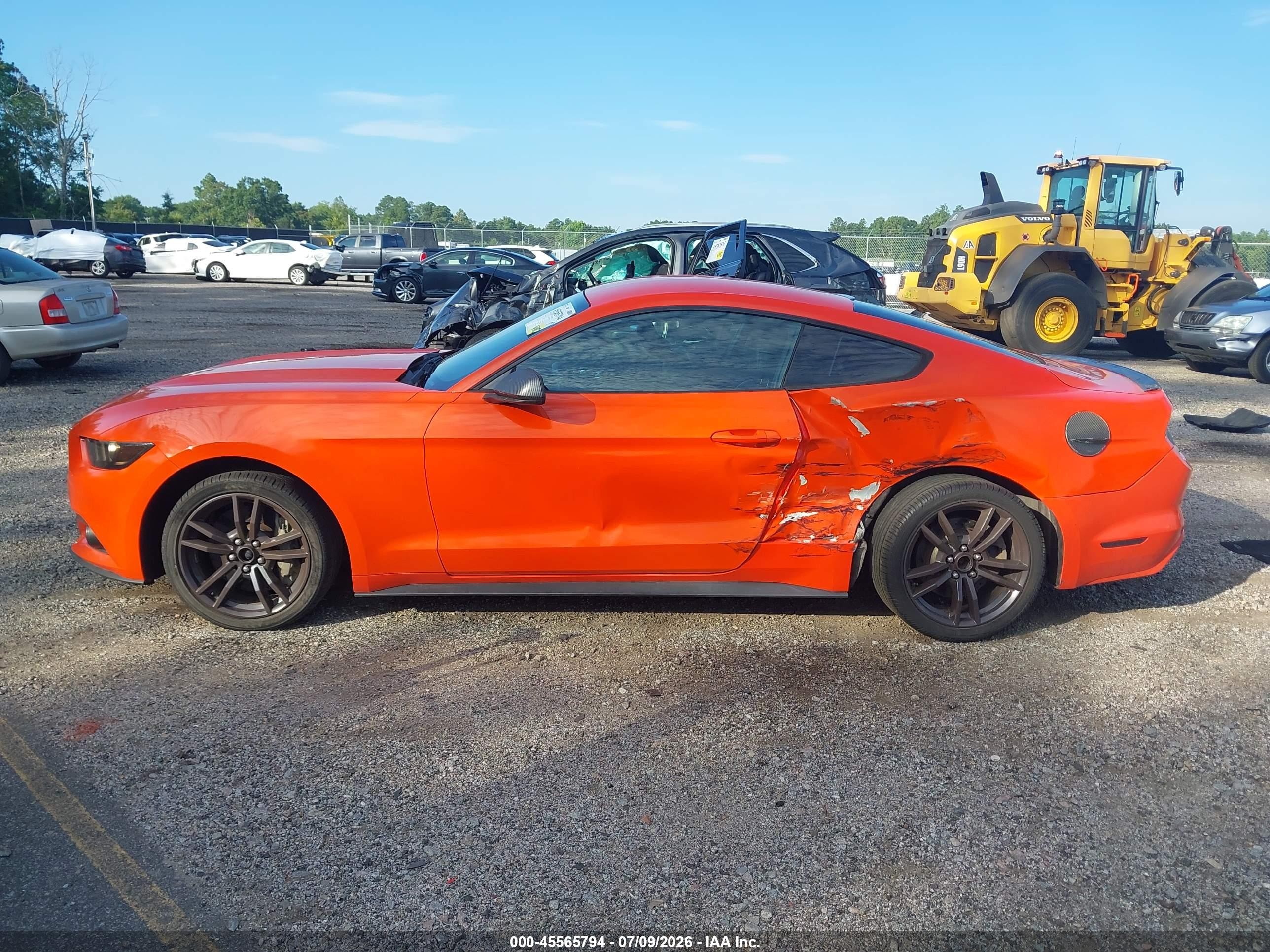 2015 Ford Mustang Ecoboost Orange vin: 1FA6P8TH7F5329348