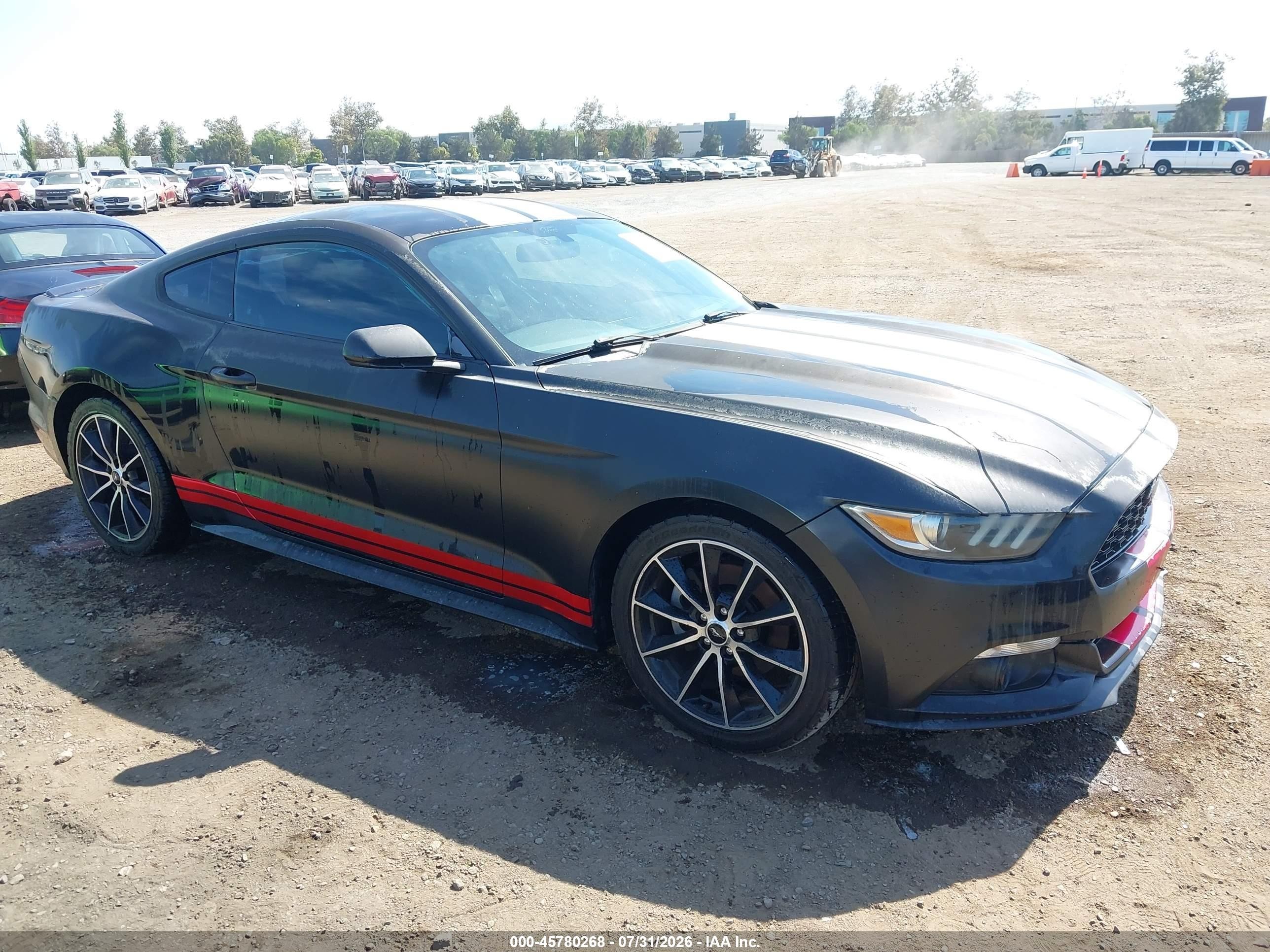 2015 Ford Mustang Ecoboost Black vin: 1FA6P8TH7F5332993