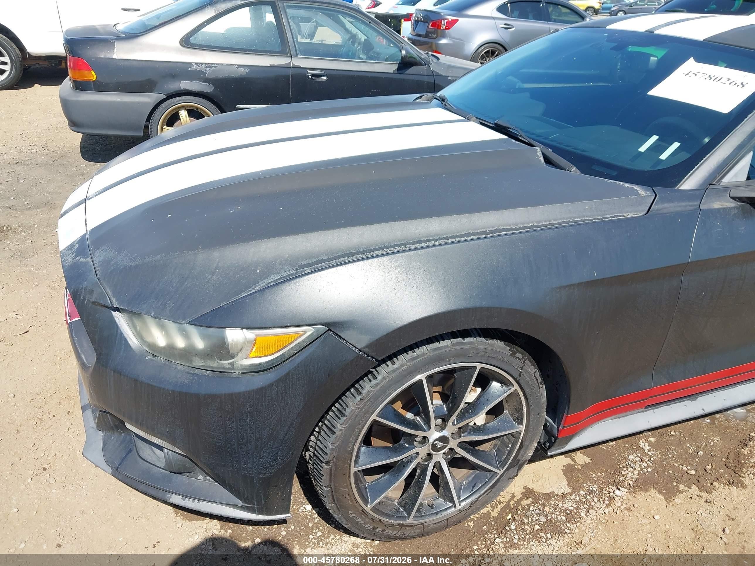 2015 Ford Mustang Ecoboost Black vin: 1FA6P8TH7F5332993