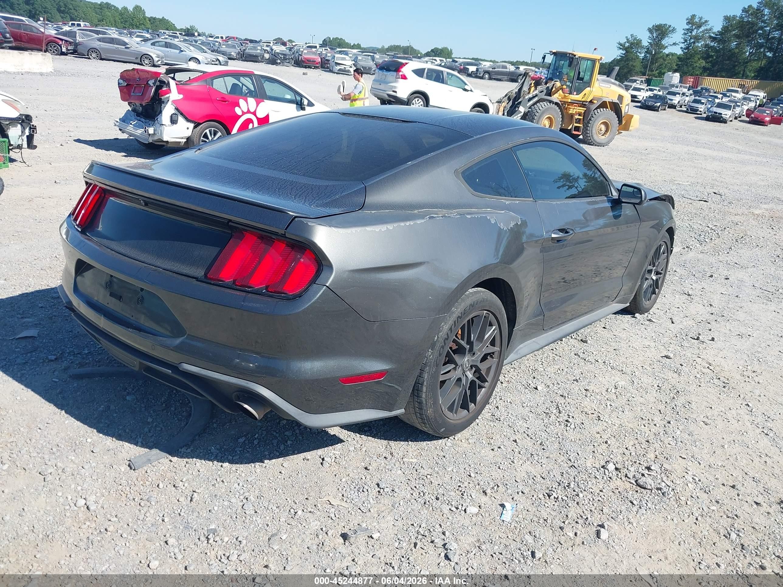 2015 Ford Mustang Ecoboost Gray vin: 1FA6P8TH7F5343220