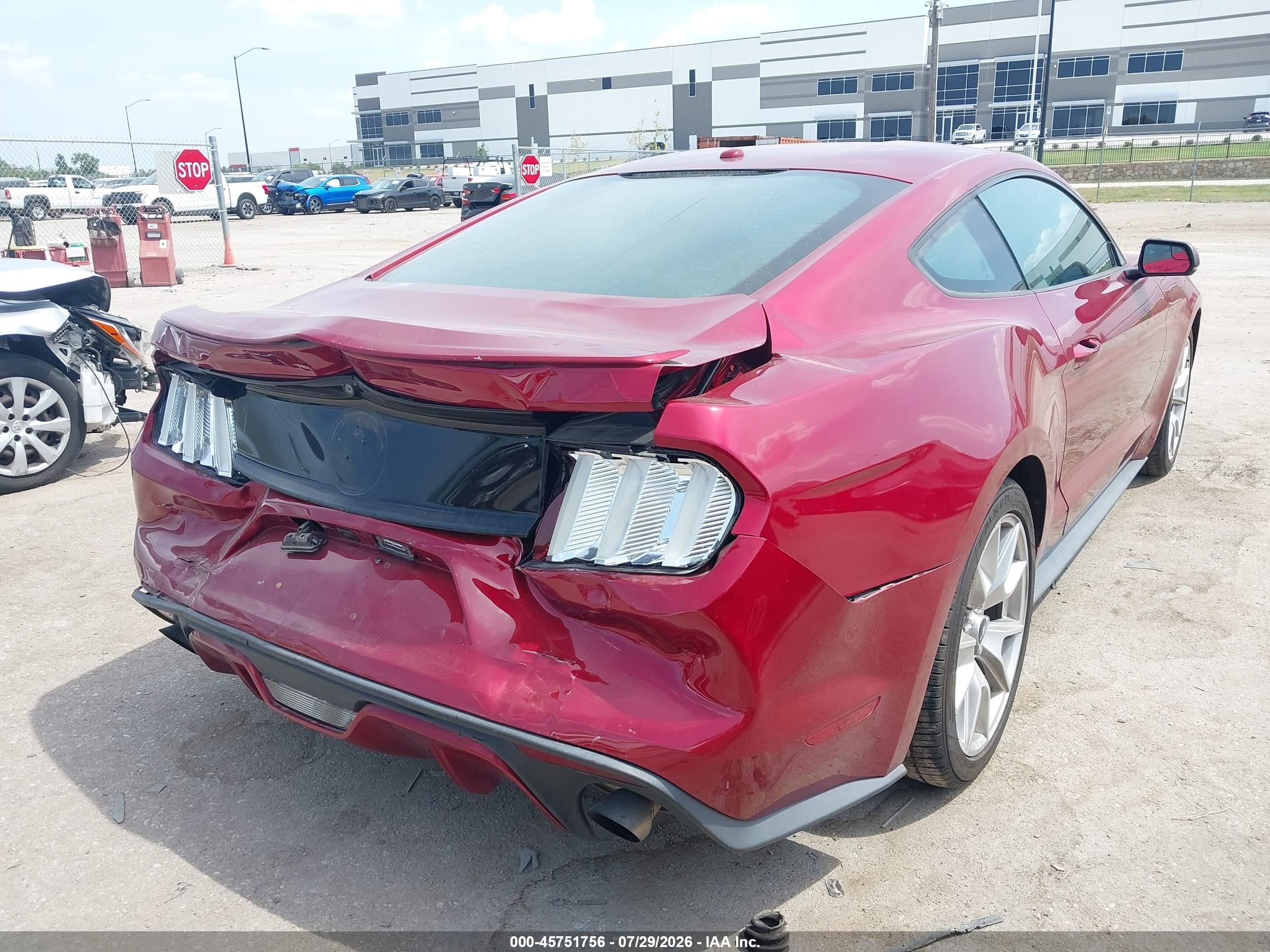 2015 Ford Mustang Ecoboost Red vin: 1FA6P8TH7F5386584