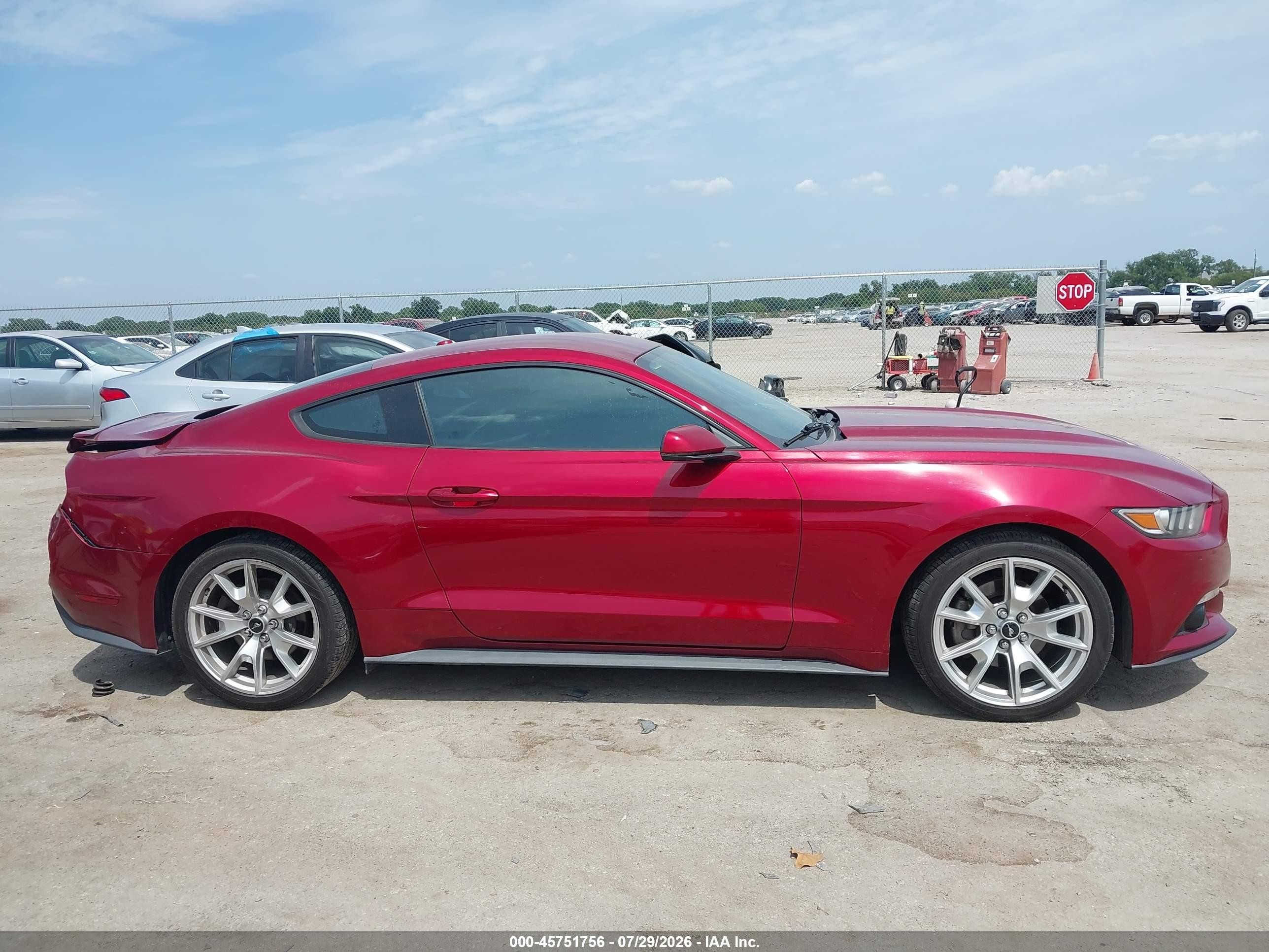 2015 Ford Mustang Ecoboost Red vin: 1FA6P8TH7F5386584