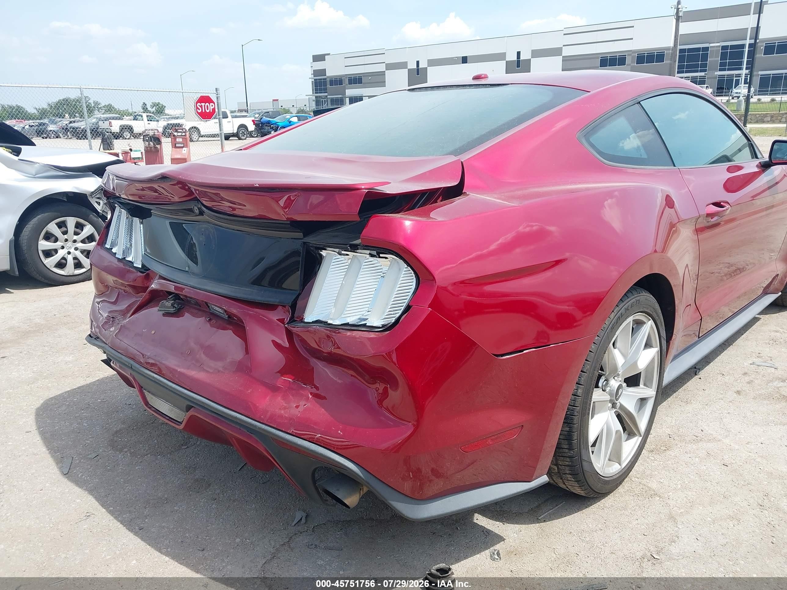 2015 Ford Mustang Ecoboost Red vin: 1FA6P8TH7F5386584