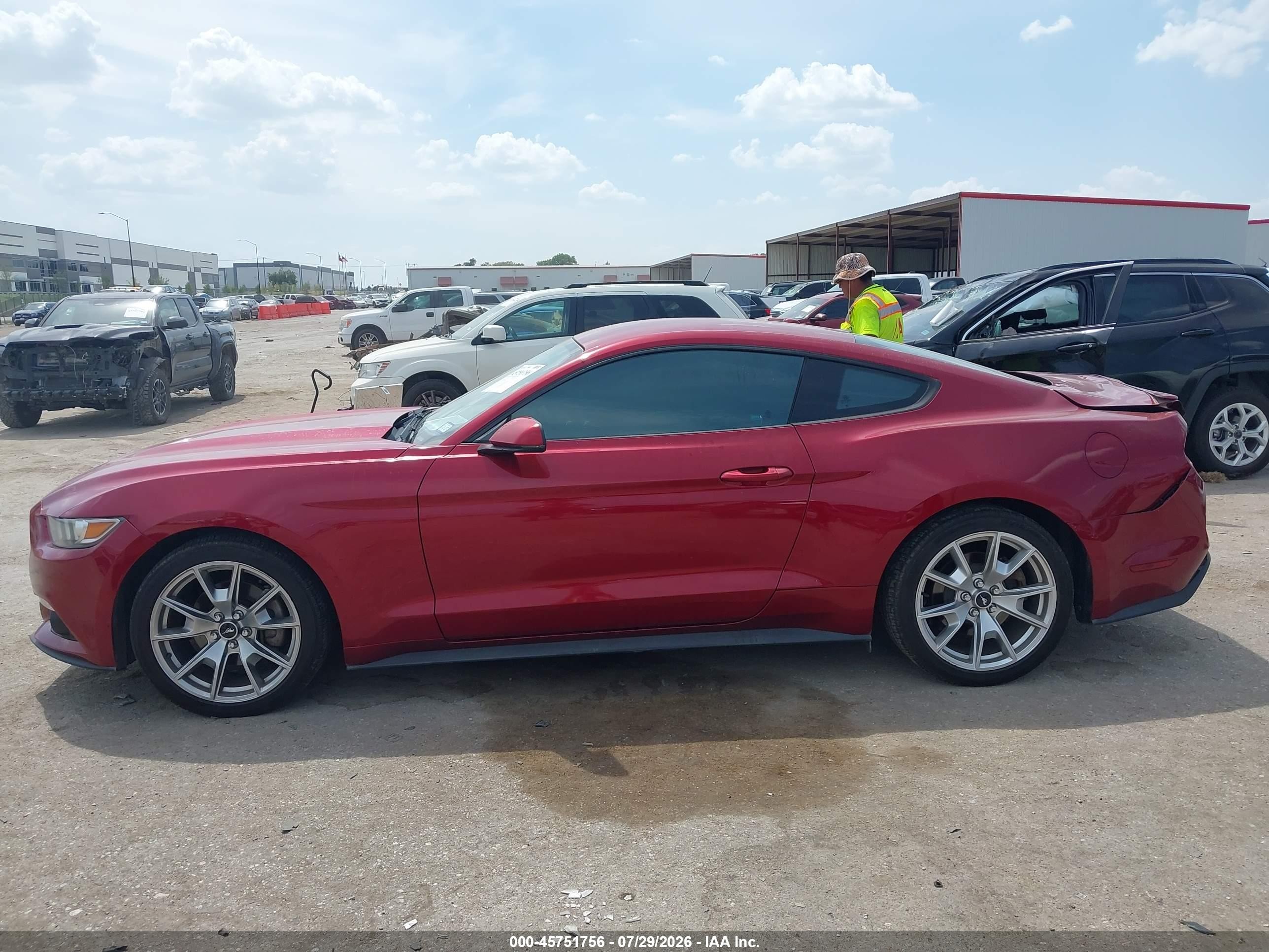 2015 Ford Mustang Ecoboost Red vin: 1FA6P8TH7F5386584