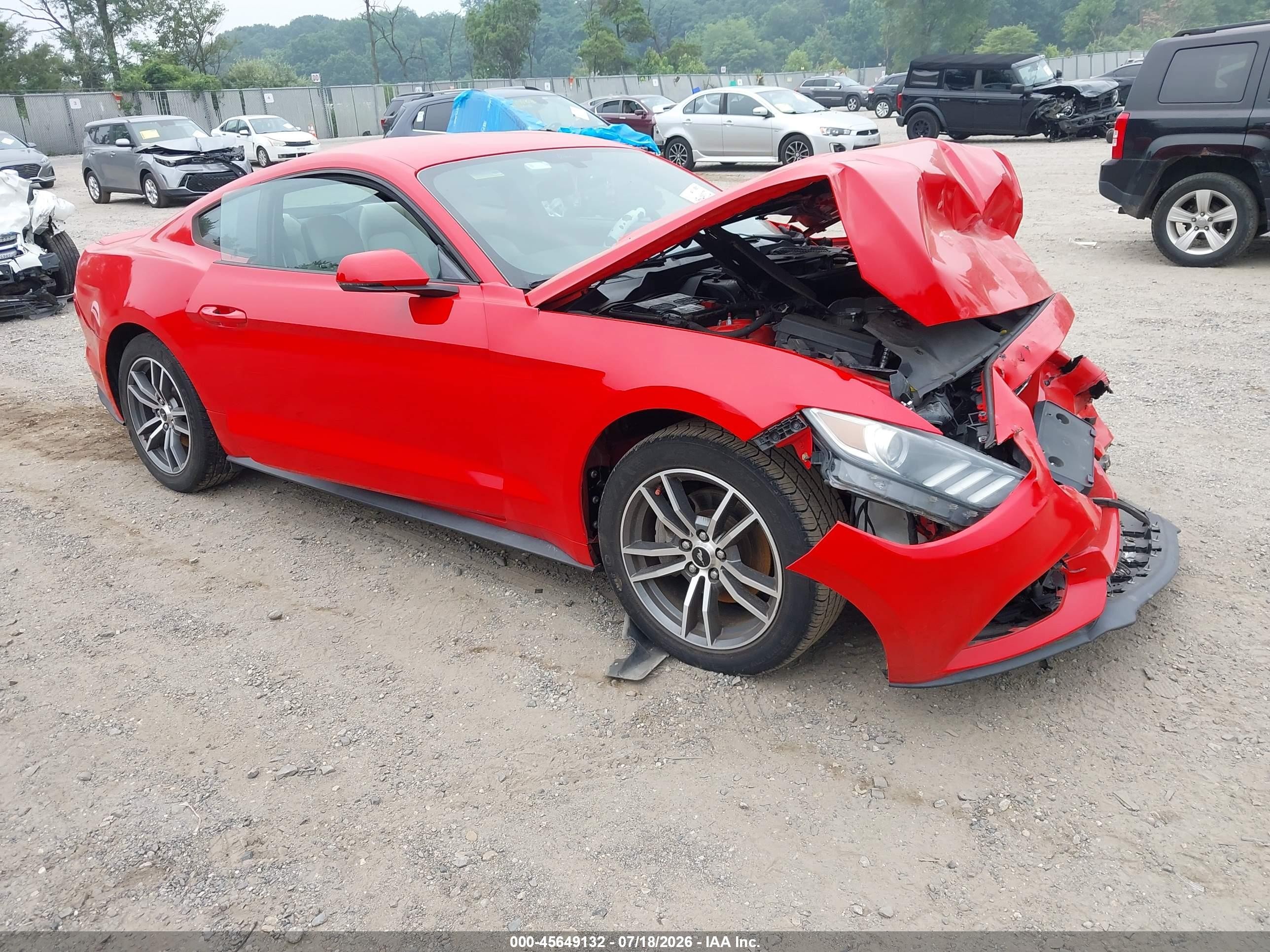 2015 Ford Mustang Ecoboost Maroon vin: 1FA6P8TH7F5432835