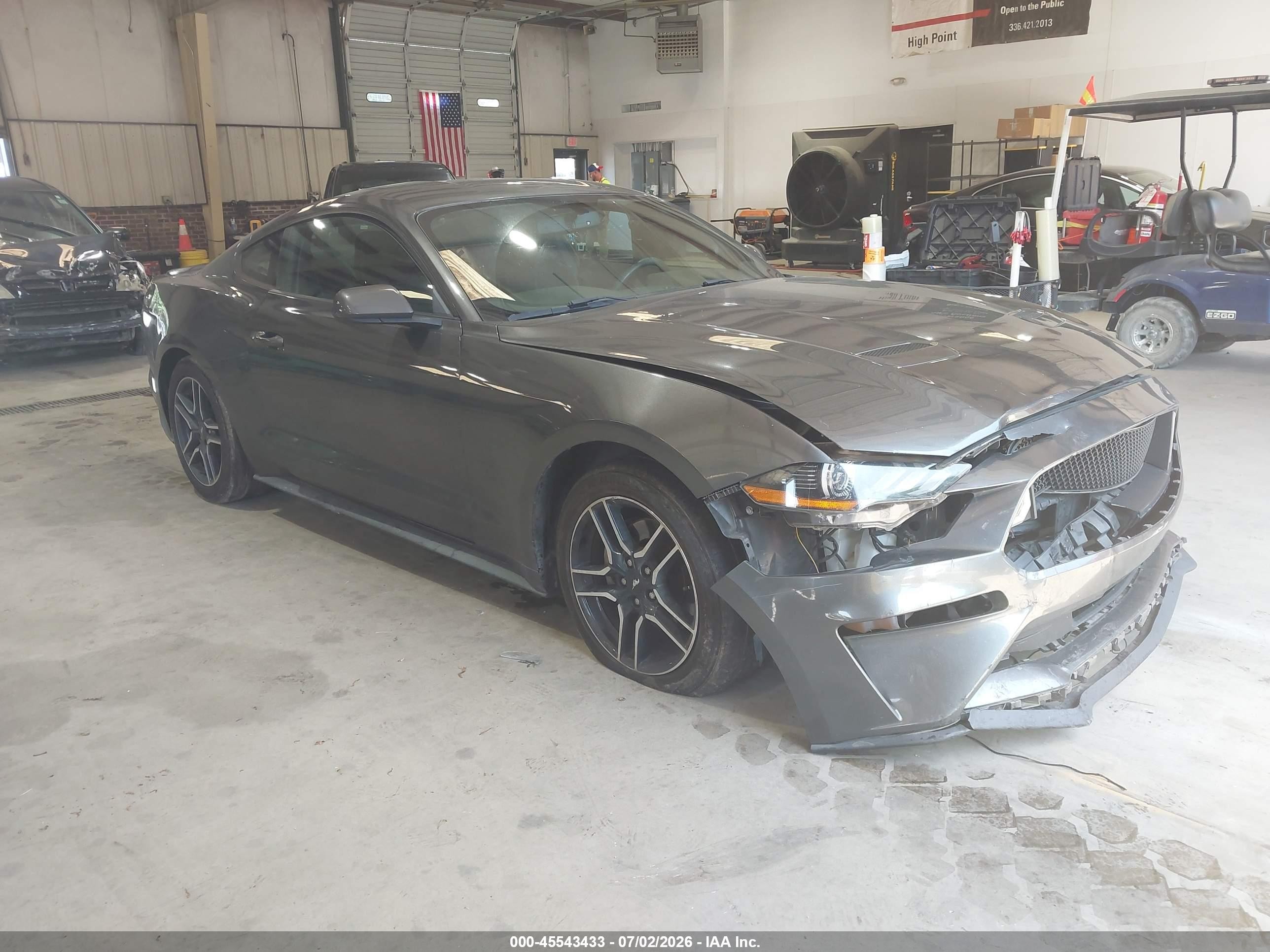 2018 Ford Mustang Ecoboost Gray vin: 1FA6P8TH7J5101603