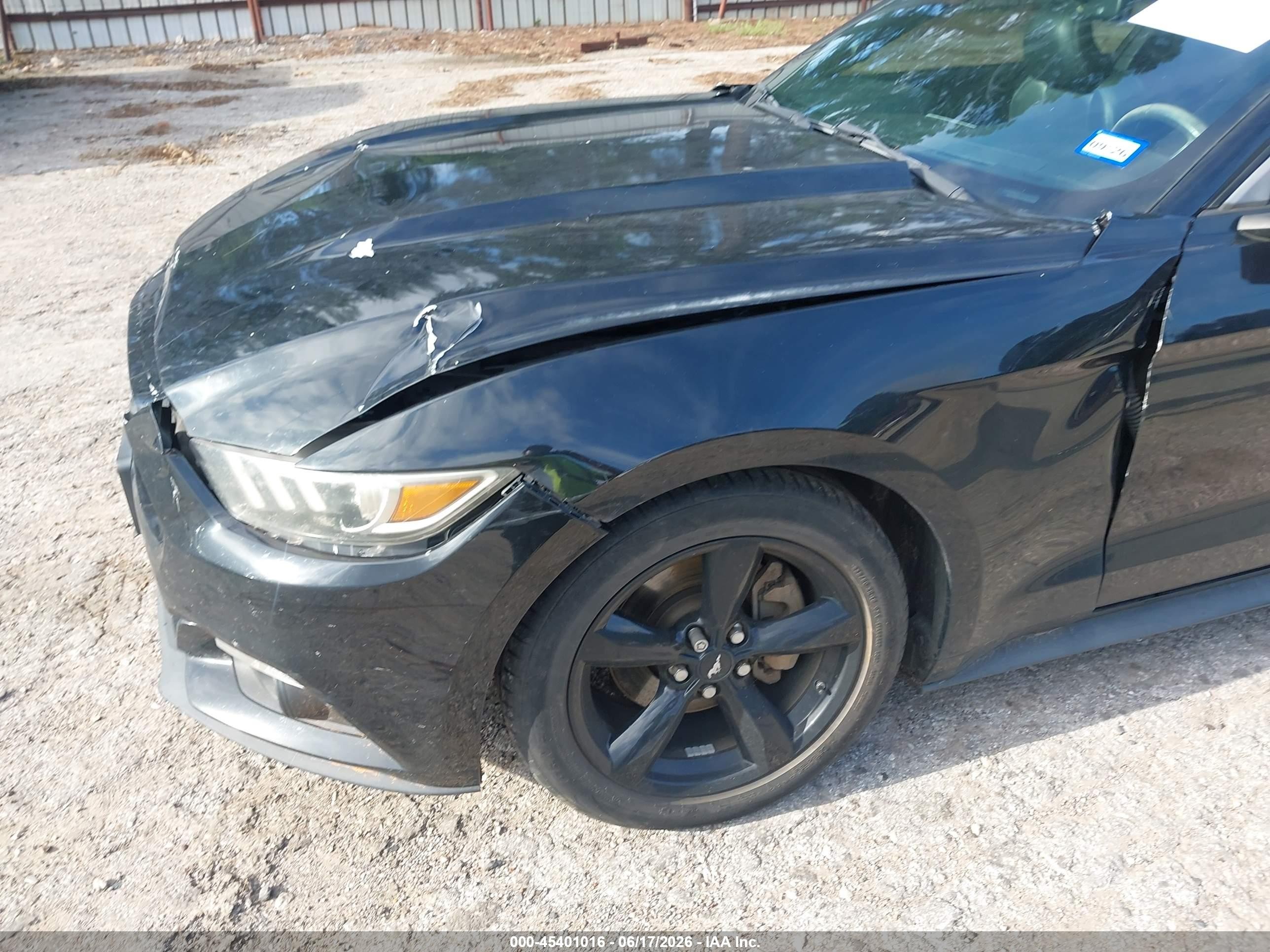 2015 Ford Mustang Ecoboost Black vin: 1FA6P8TH8F5325955