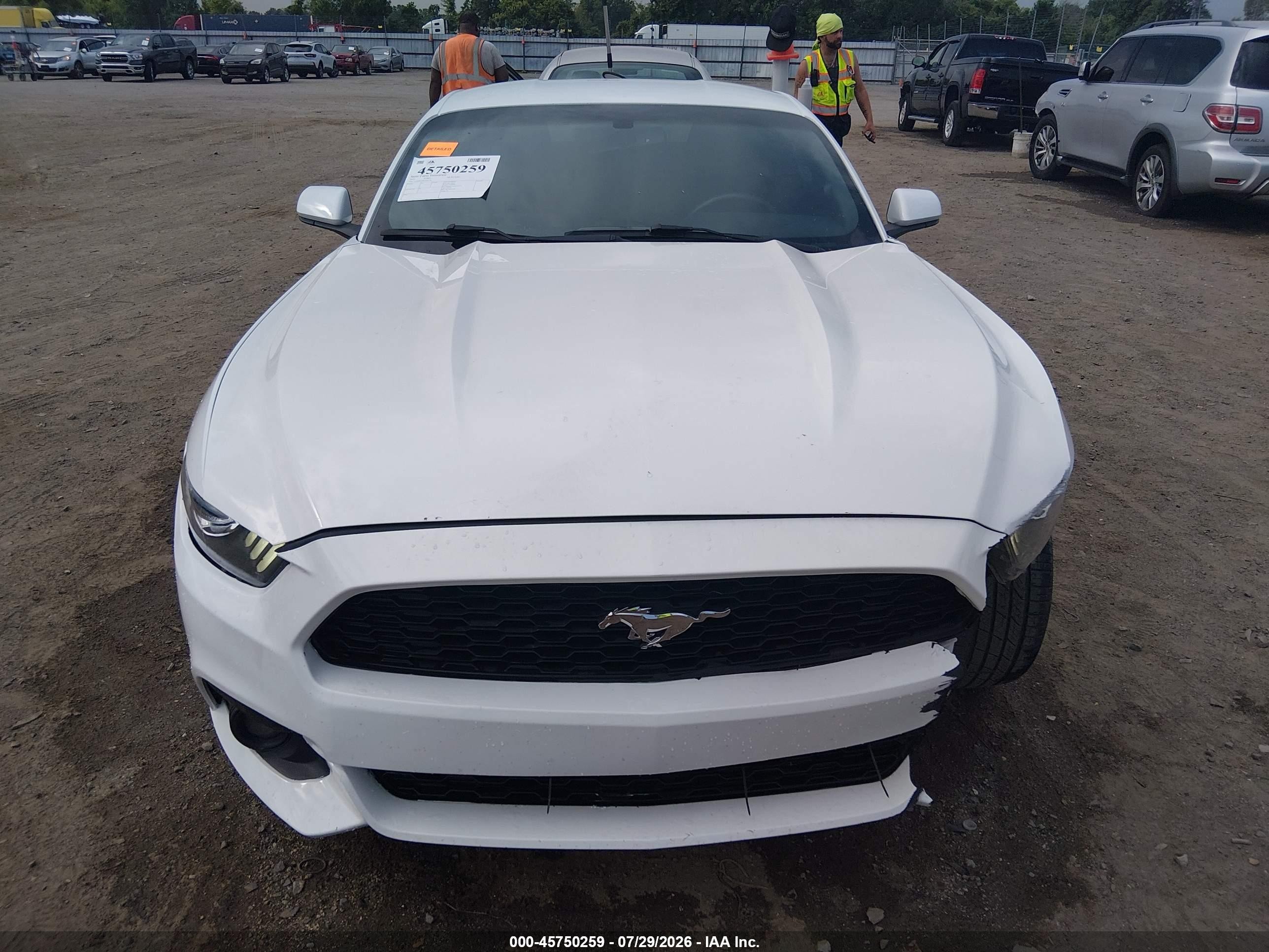 2015 Ford Mustang Ecoboost White vin: 1FA6P8TH8F5431158