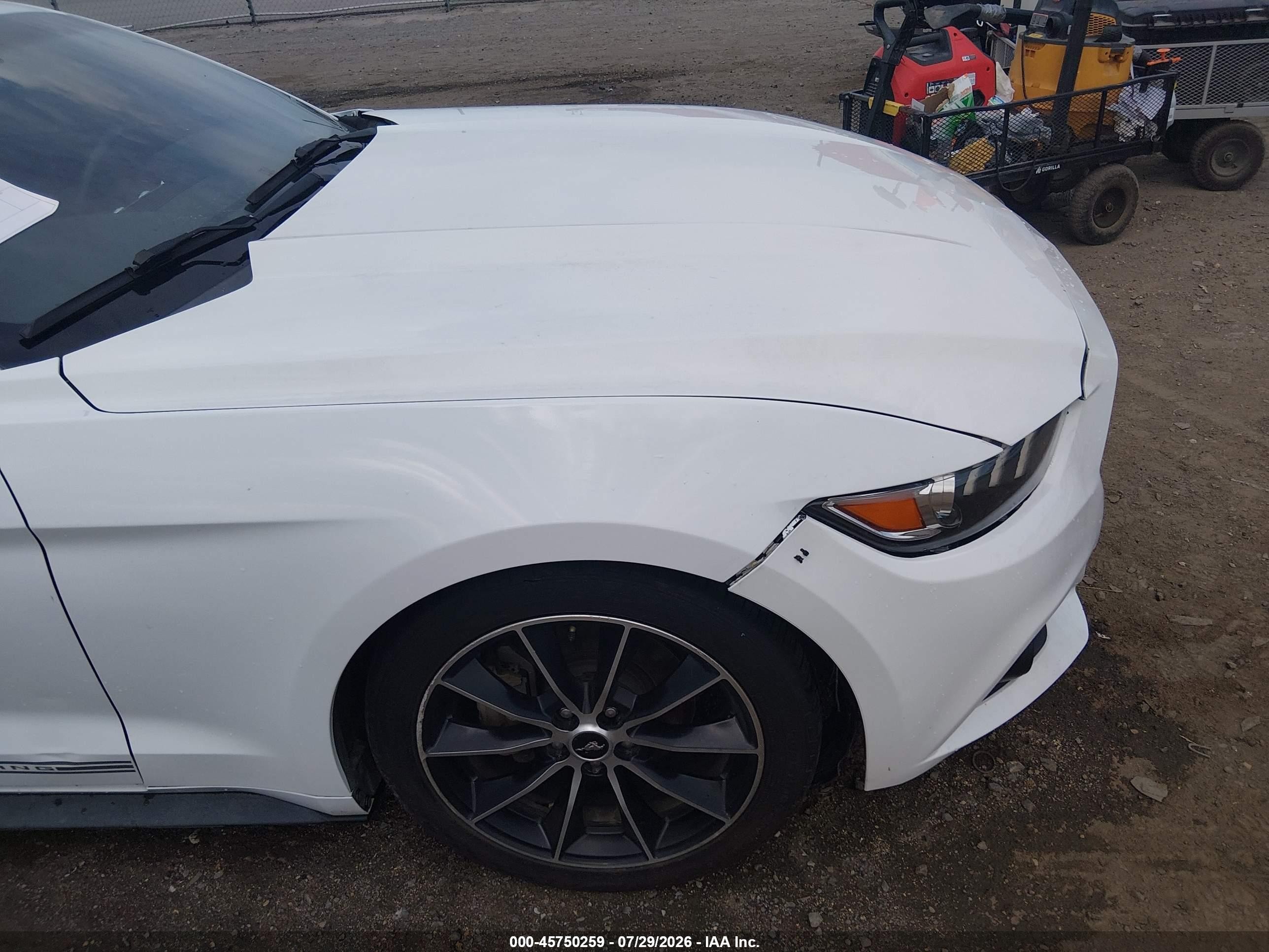 2015 Ford Mustang Ecoboost White vin: 1FA6P8TH8F5431158
