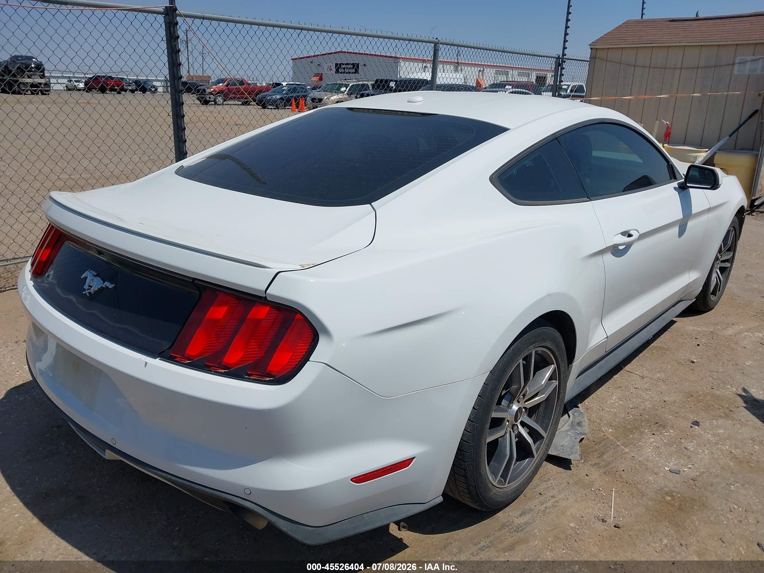 2015 Ford Mustang Ecoboost White vin: 1FA6P8TH8F5434237