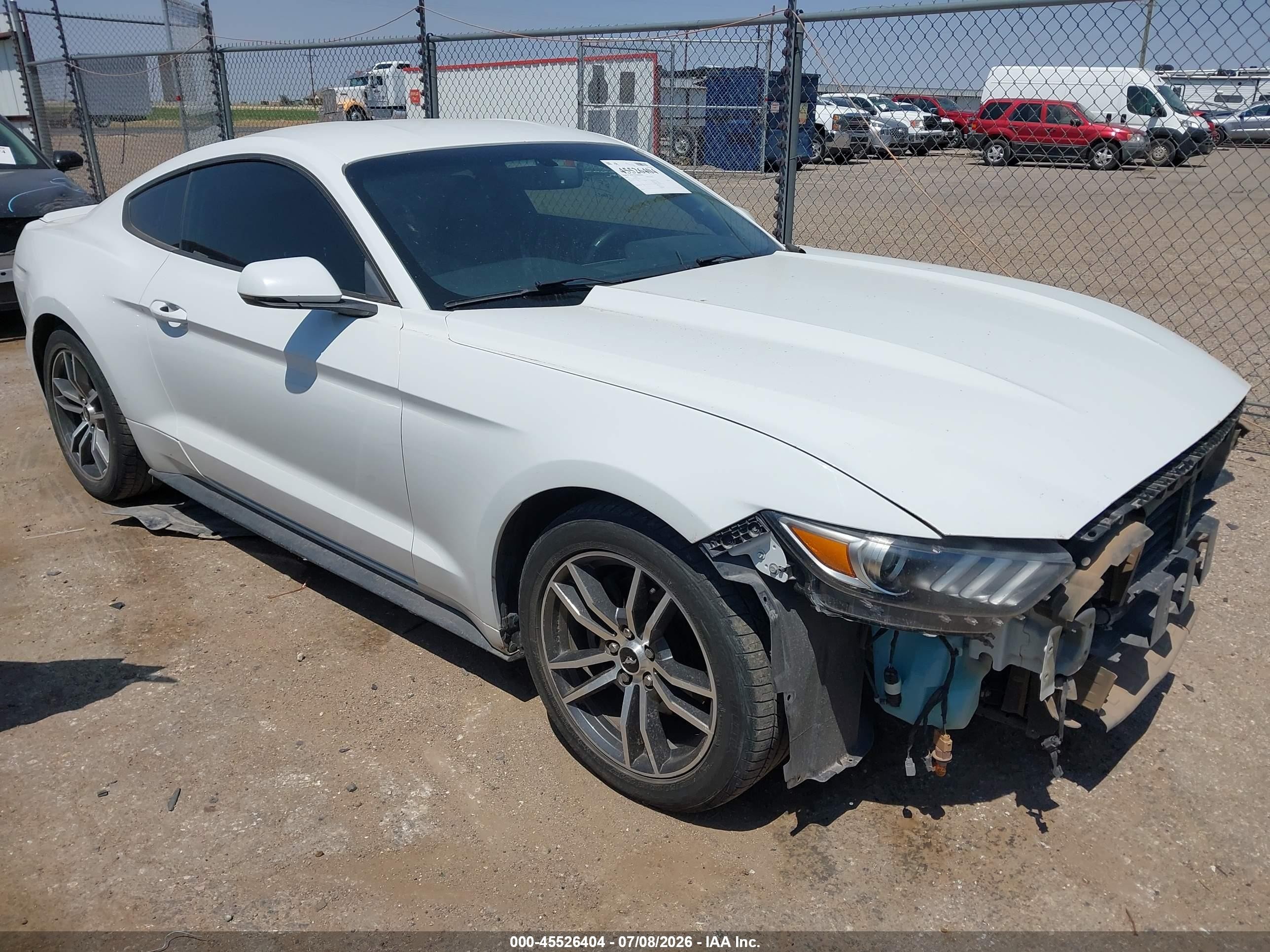 2015 Ford Mustang Ecoboost White vin: 1FA6P8TH8F5434237