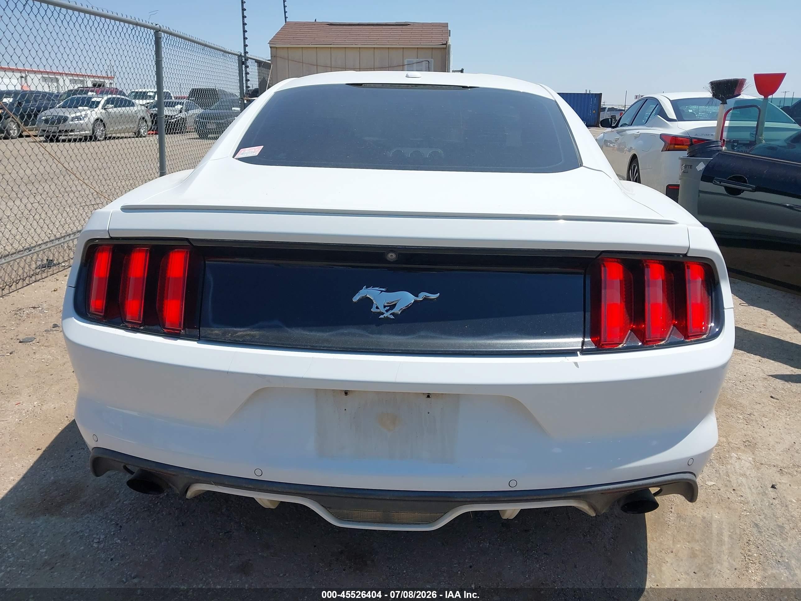 2015 Ford Mustang Ecoboost White vin: 1FA6P8TH8F5434237