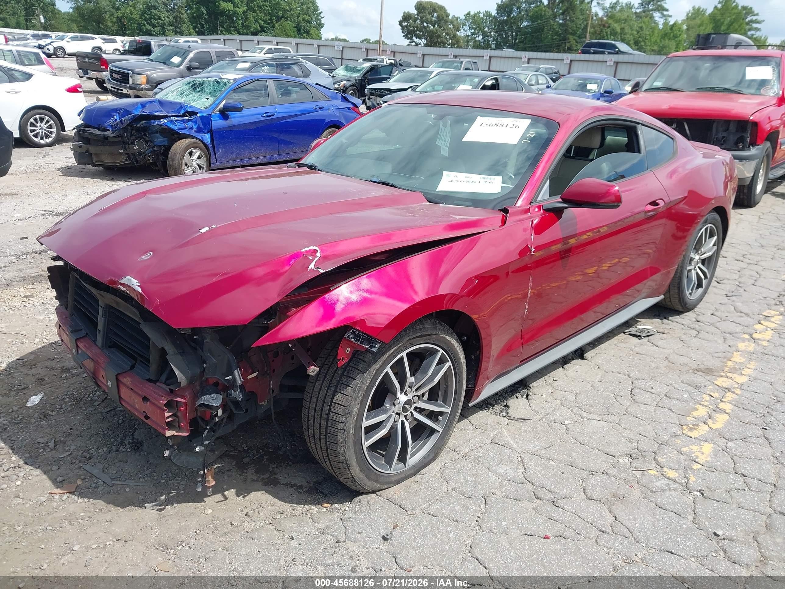 2015 Ford Mustang Ecoboost Red vin: 1FA6P8TH9F5316259