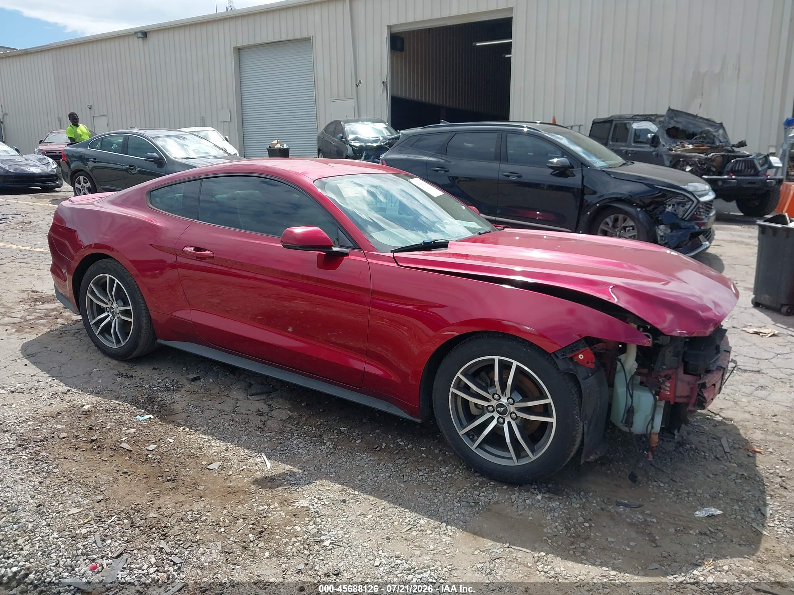 2015 Ford Mustang Ecoboost Red vin: 1FA6P8TH9F5316259