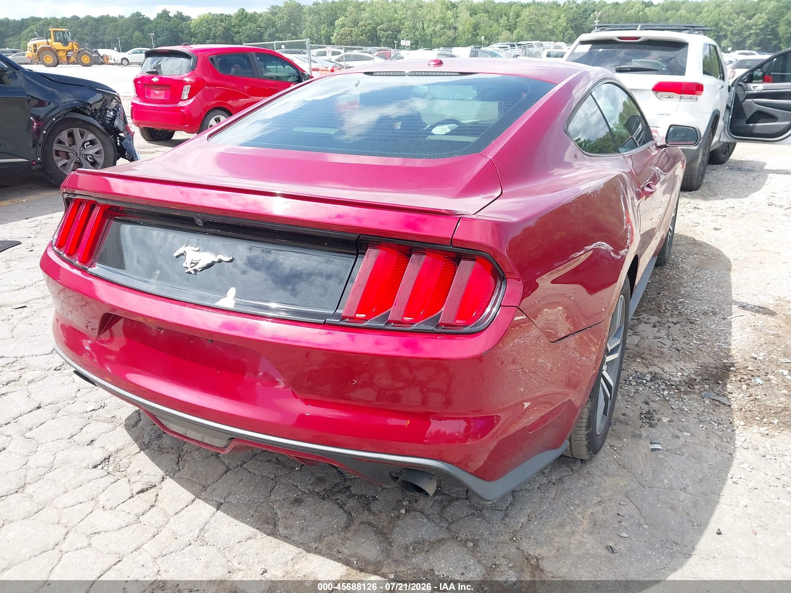 2015 Ford Mustang Ecoboost Red vin: 1FA6P8TH9F5316259