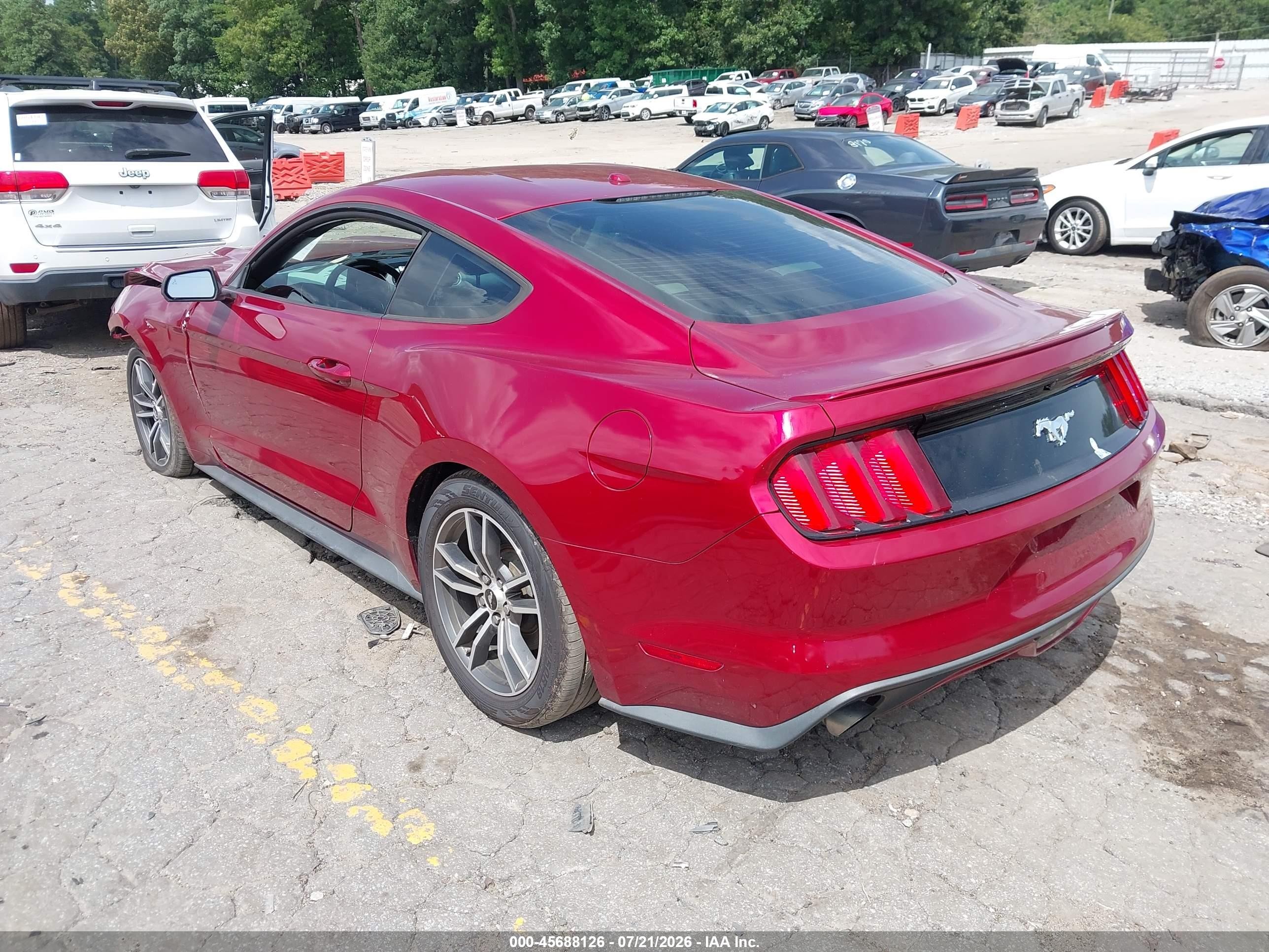 2015 Ford Mustang Ecoboost Red vin: 1FA6P8TH9F5316259