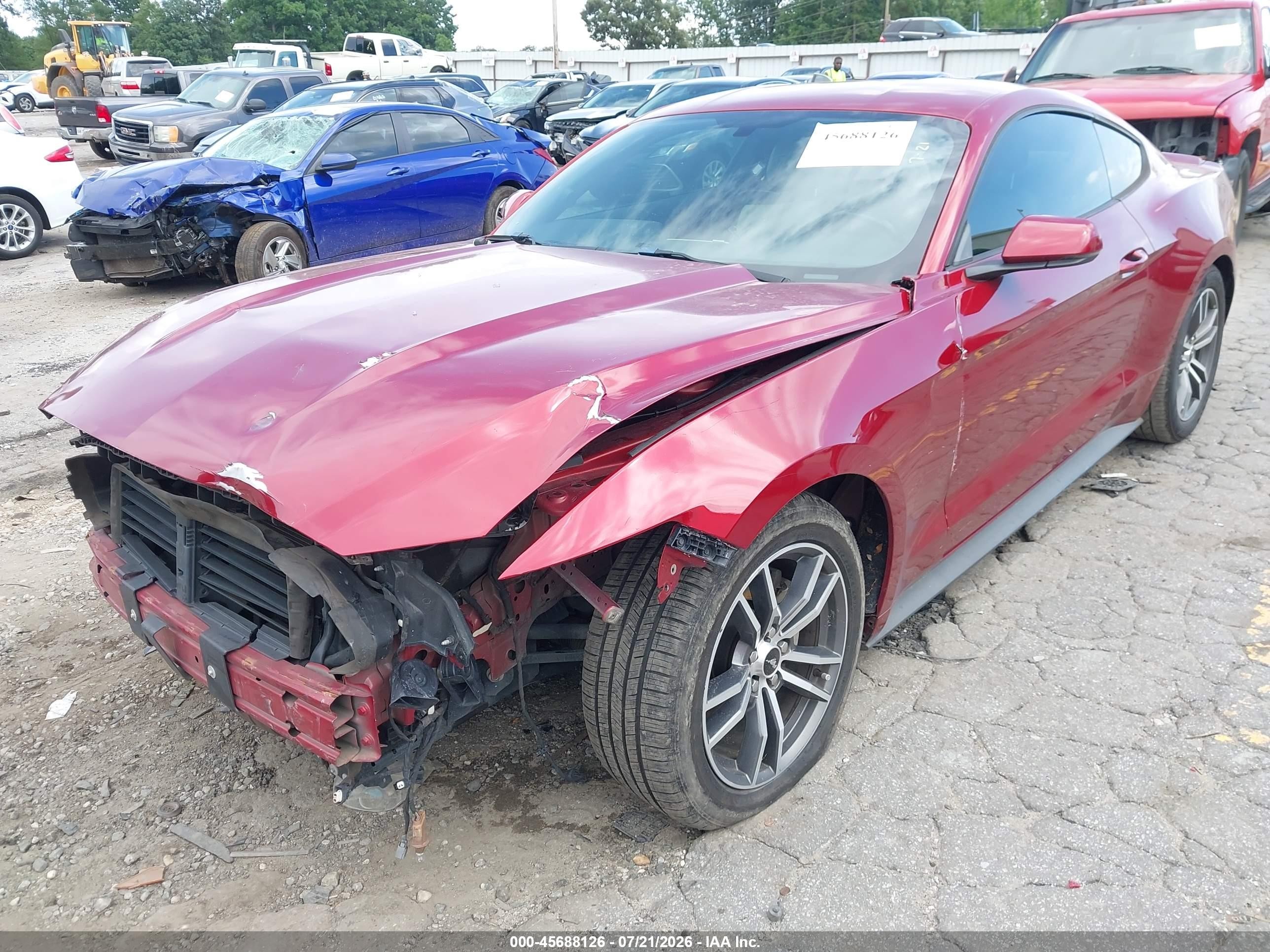 2015 Ford Mustang Ecoboost Red vin: 1FA6P8TH9F5316259
