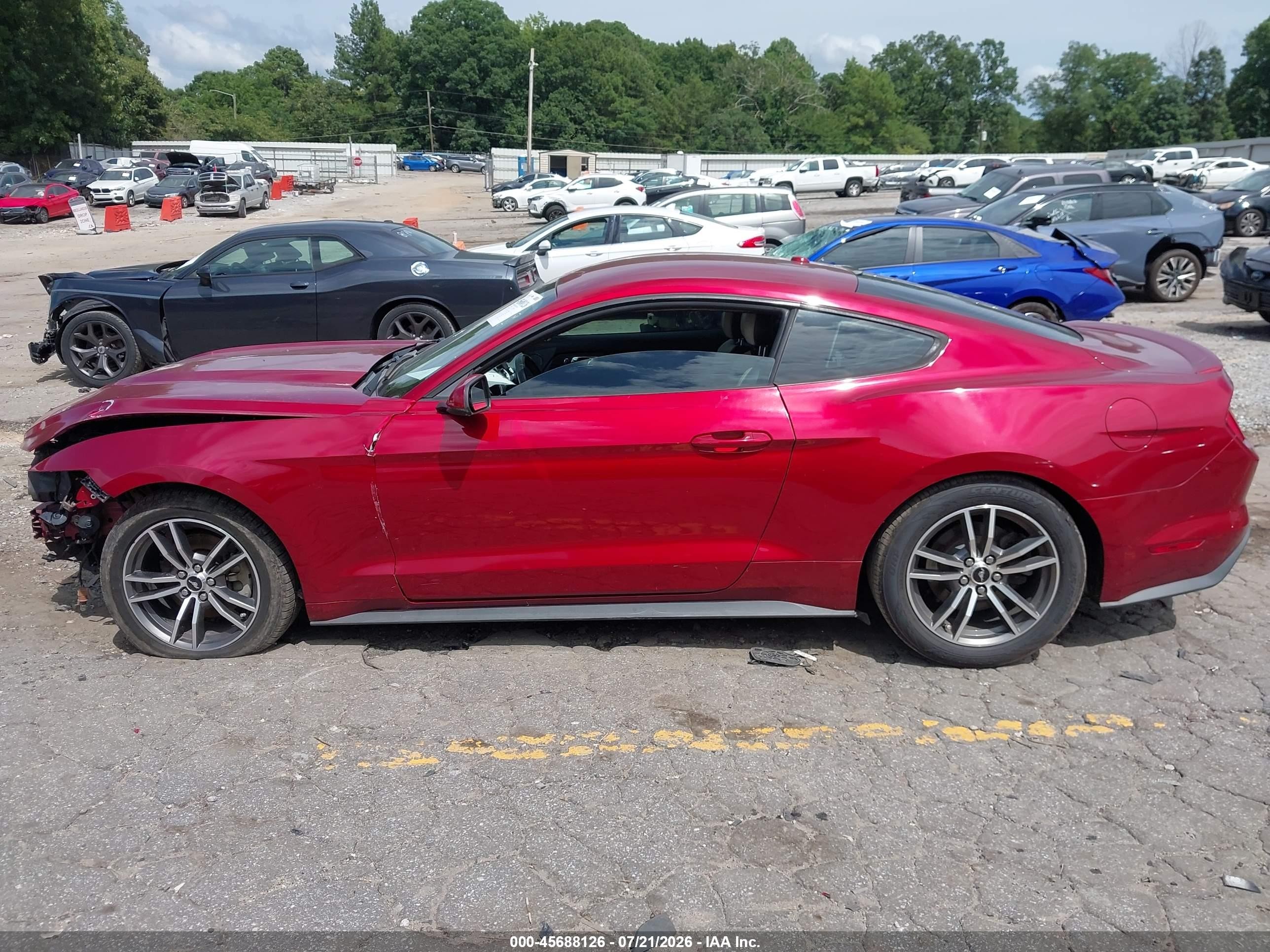 2015 Ford Mustang Ecoboost Red vin: 1FA6P8TH9F5316259