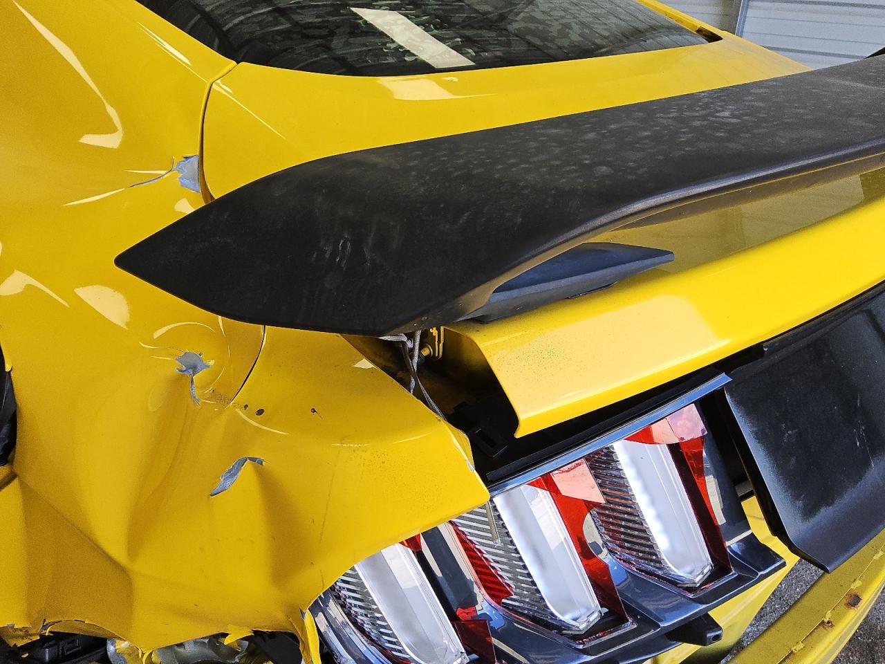 2015 Ford Mustang Yellow vin: 1FA6P8TH9F5380463 Damage: Deck Lid, Misaligned, Repair Required
