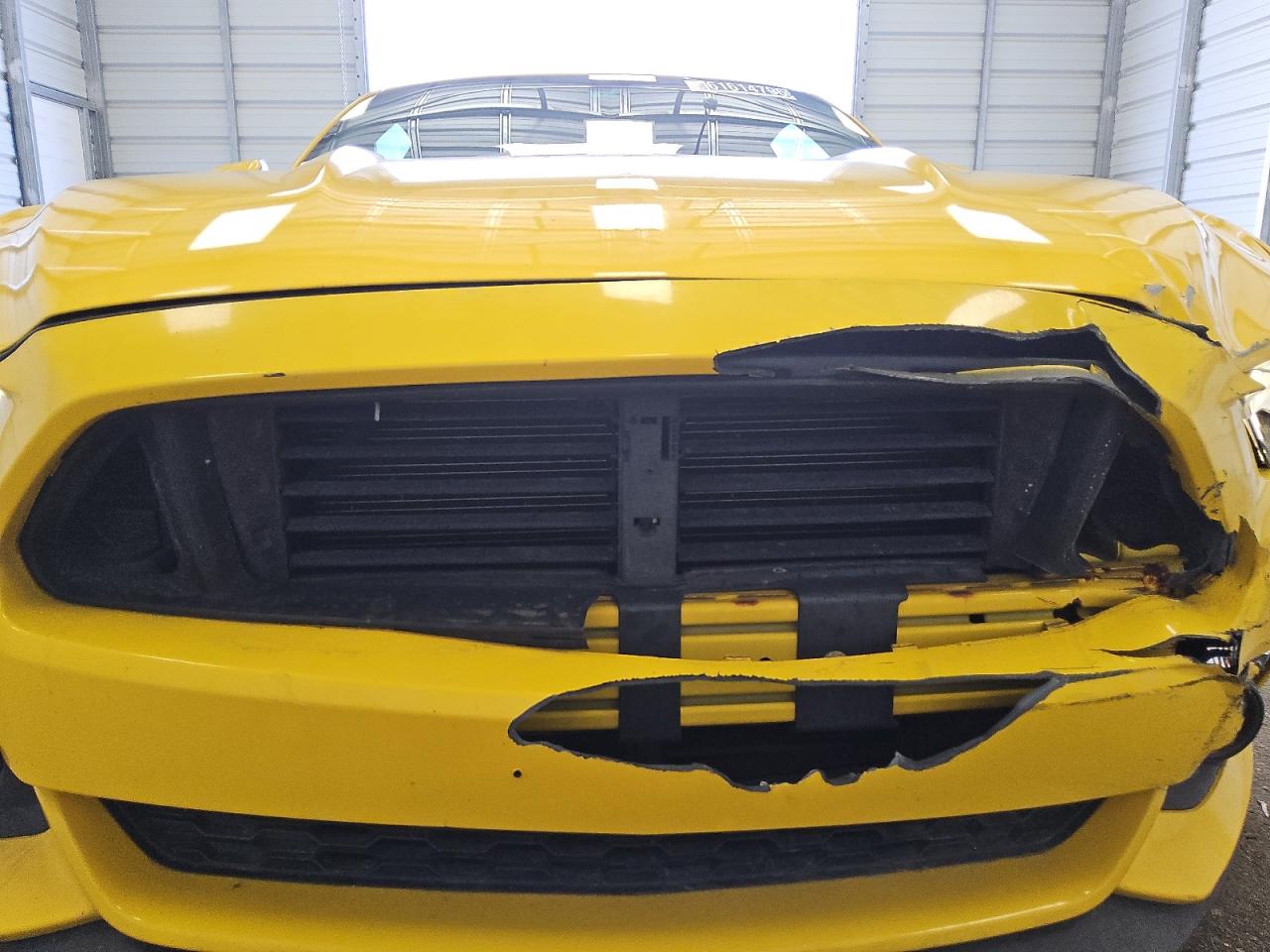 2015 Ford Mustang Yellow vin: 1FA6P8TH9F5380463 Damage: Grille, Broken, Replacement Required