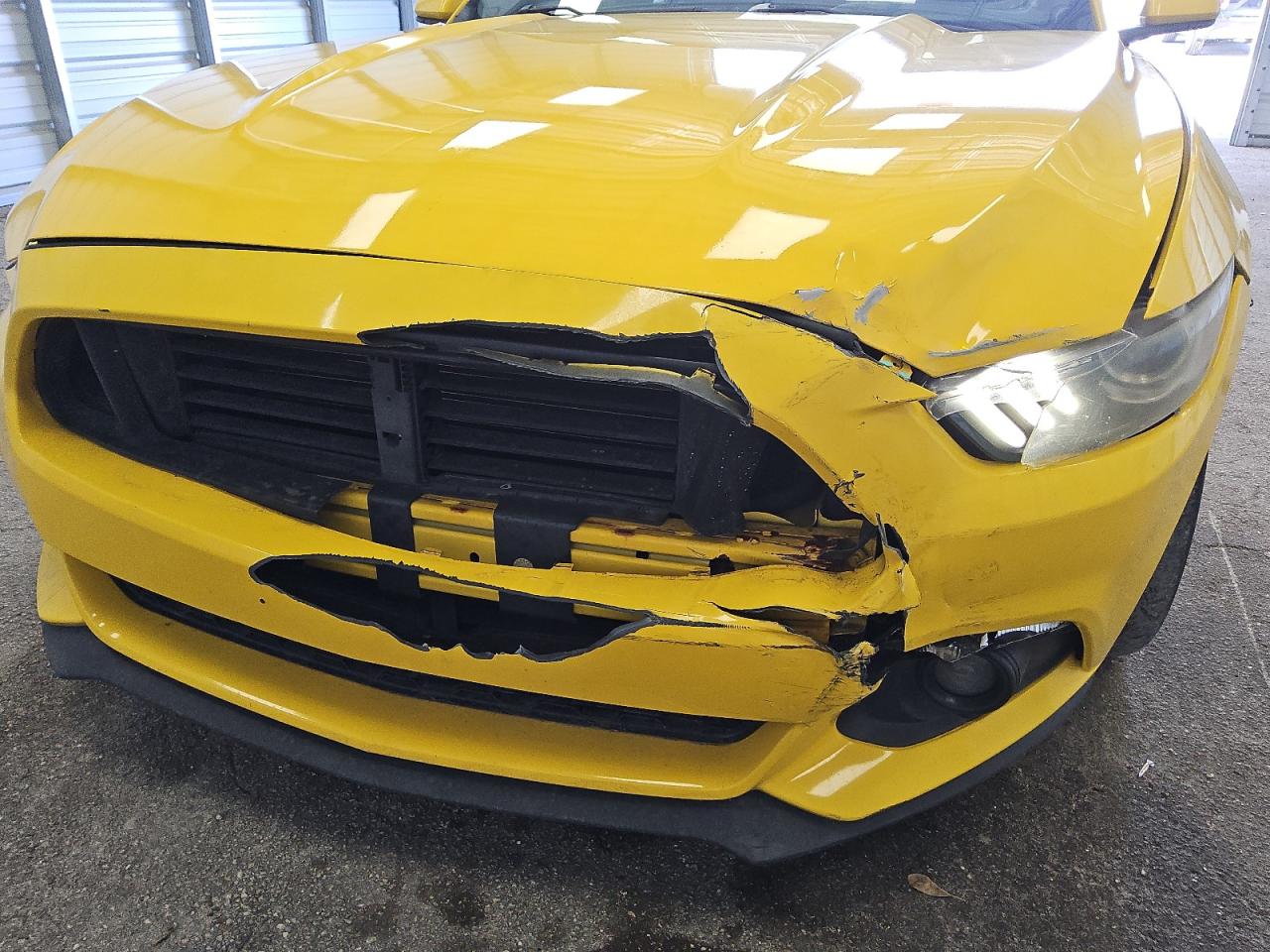 2015 Ford Mustang Yellow vin: 1FA6P8TH9F5380463 Damage: Front Bumper, Broken, Replacement Required