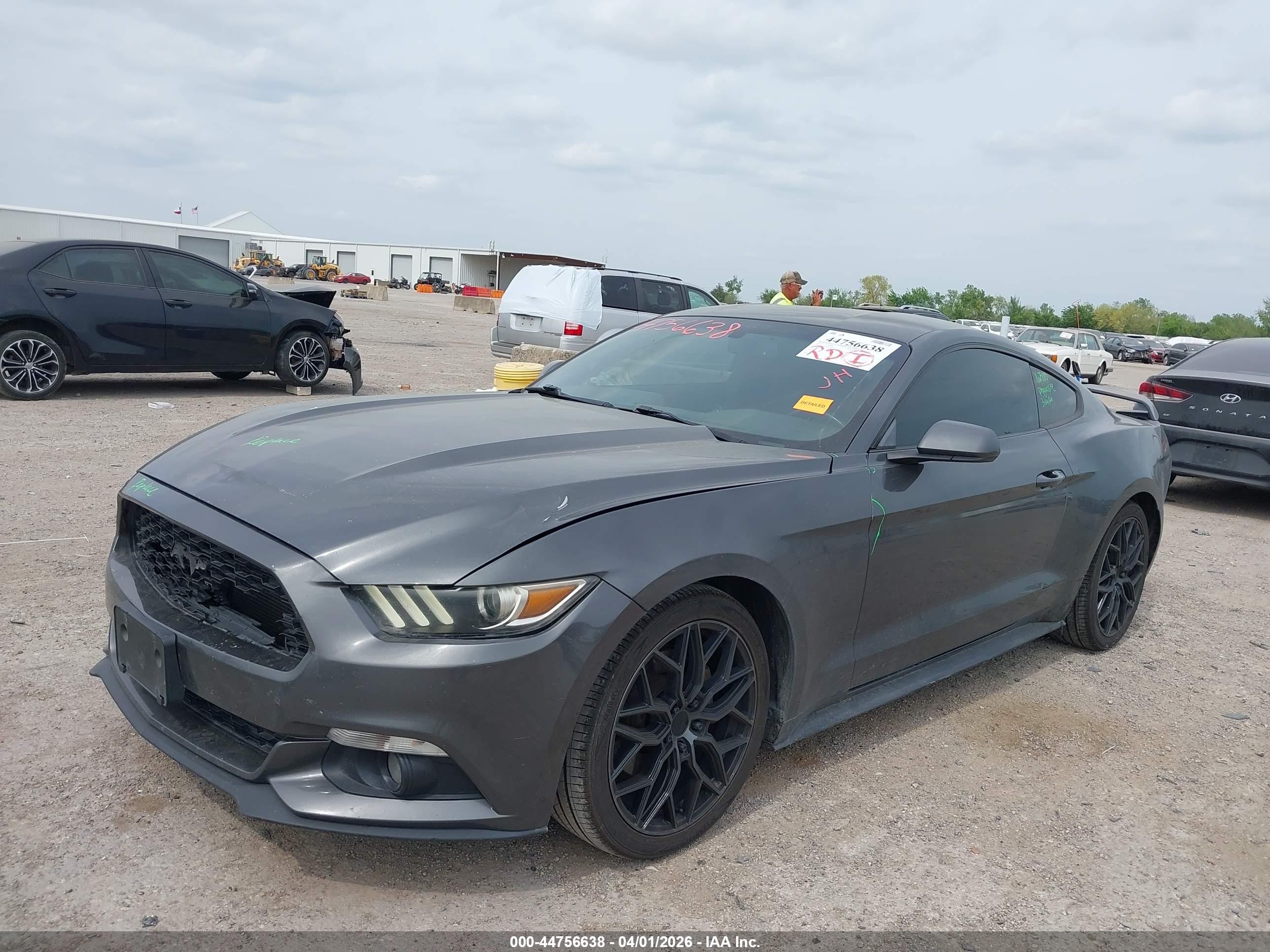 2015 Ford Mustang Ecoboost Gray vin: 1FA6P8TH9F5399918